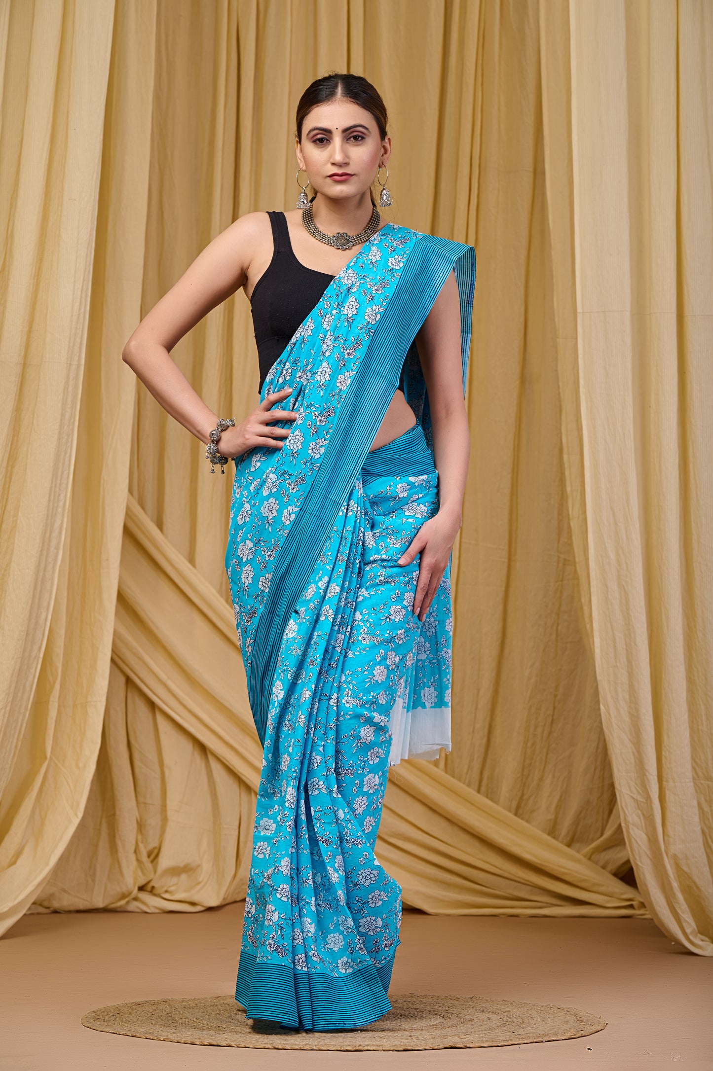 Printed Cotton MulMul Saree