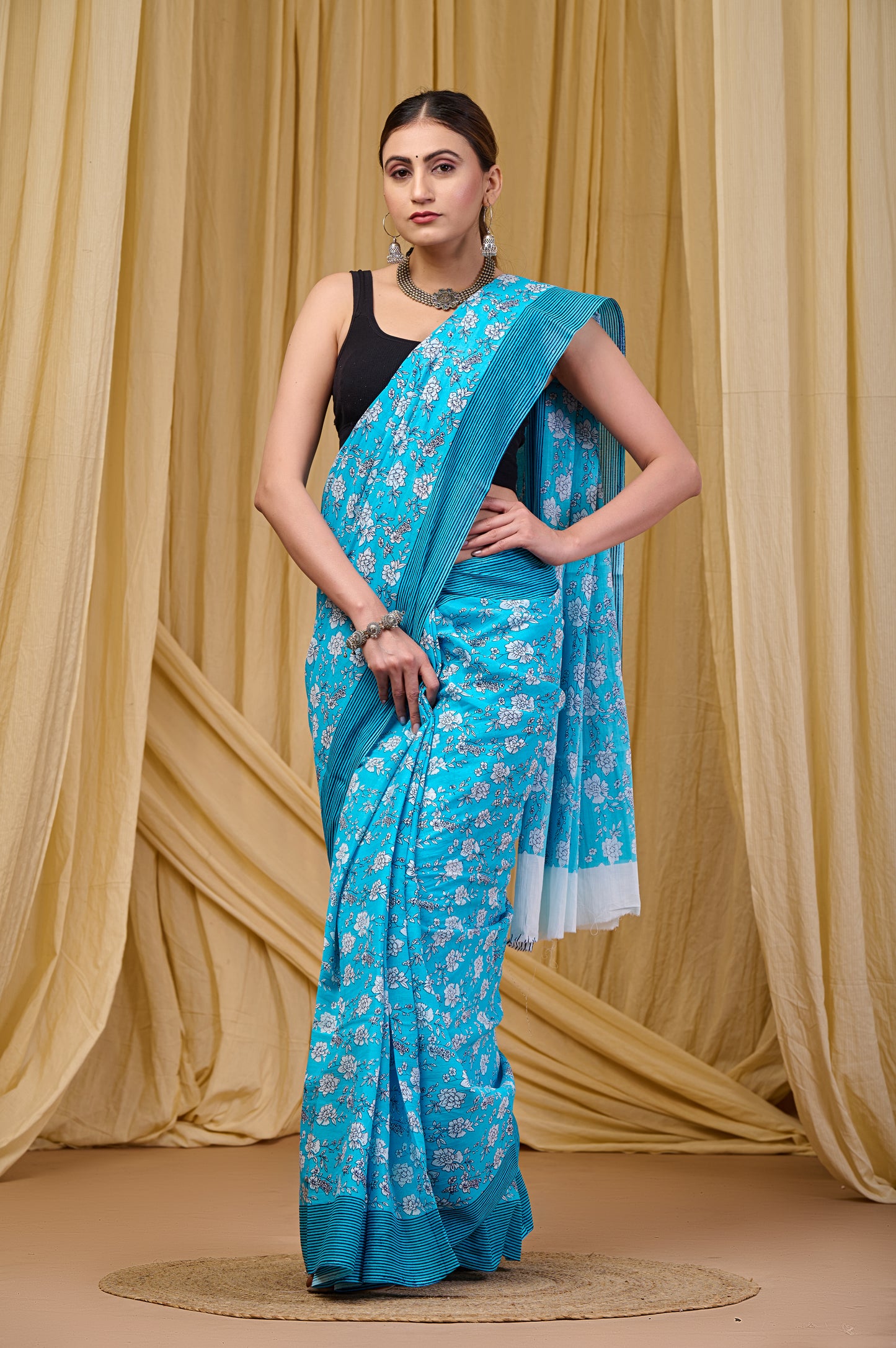 Printed Cotton MulMul Saree