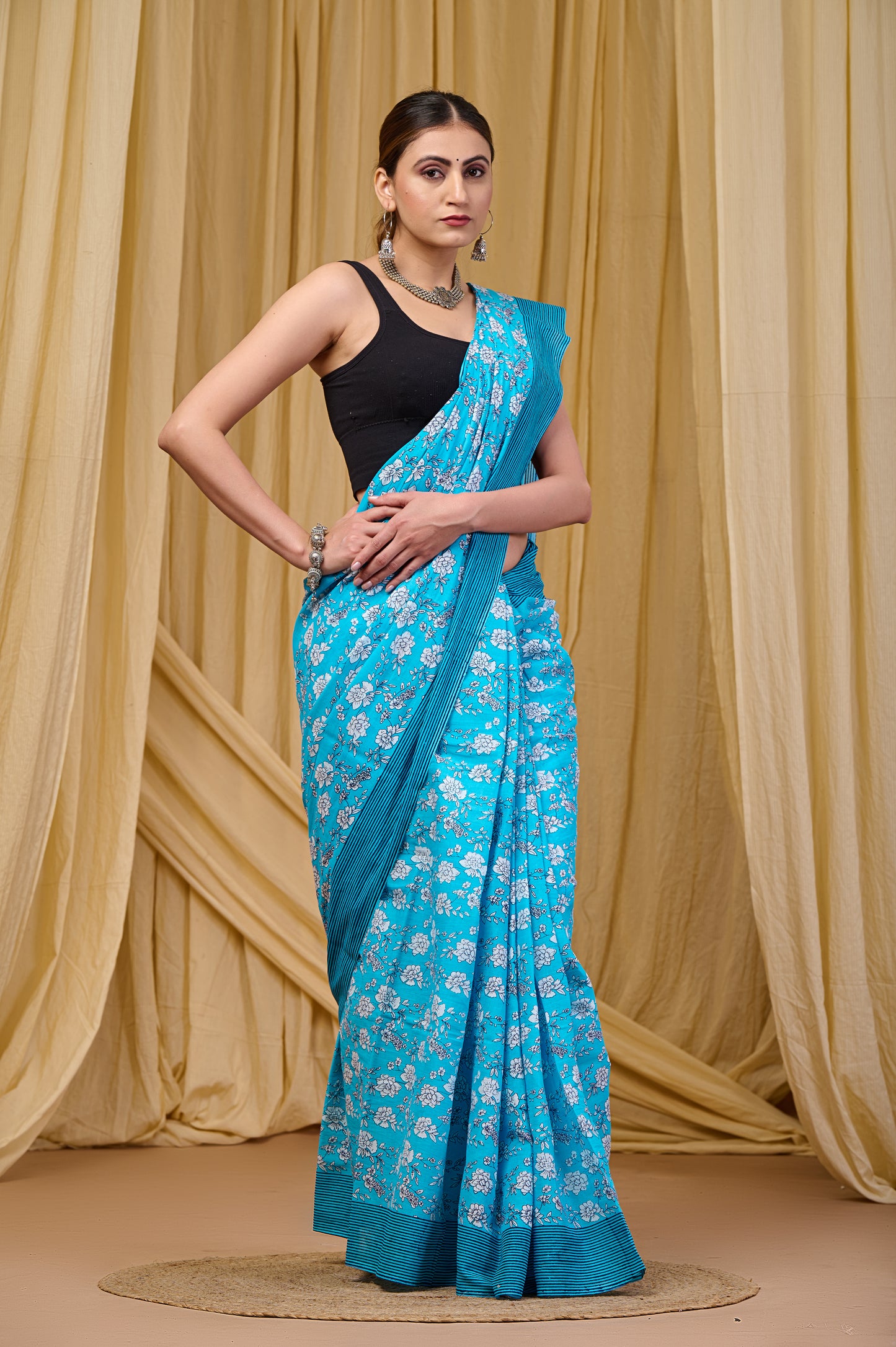 Printed Cotton MulMul Saree