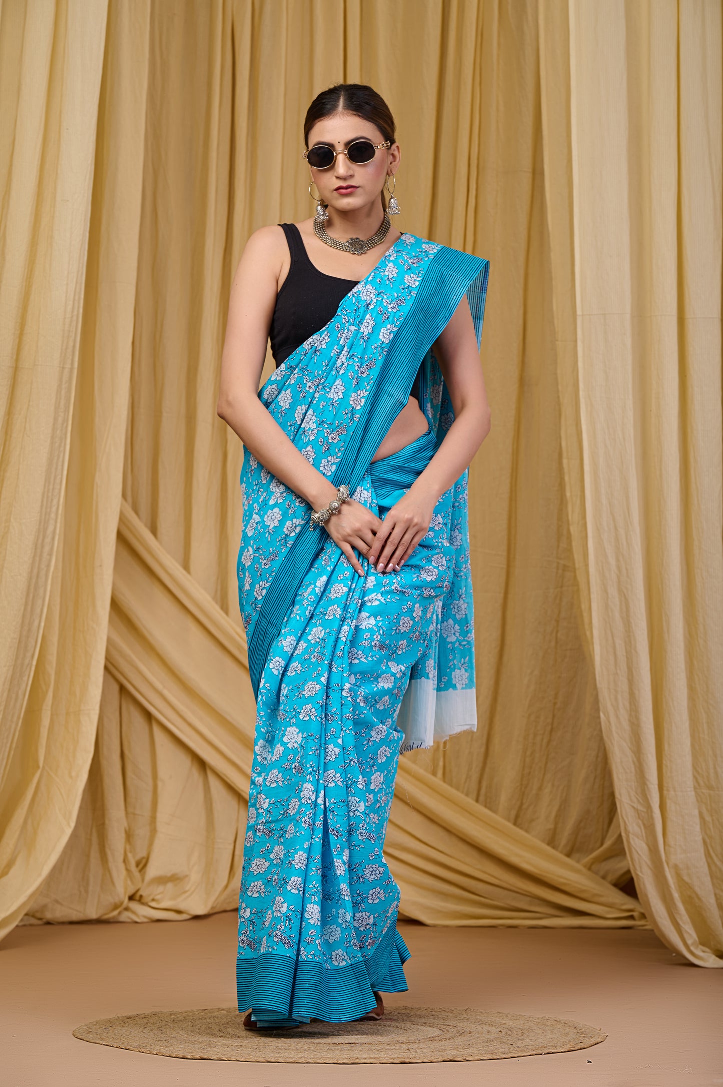 Printed Cotton MulMul Saree