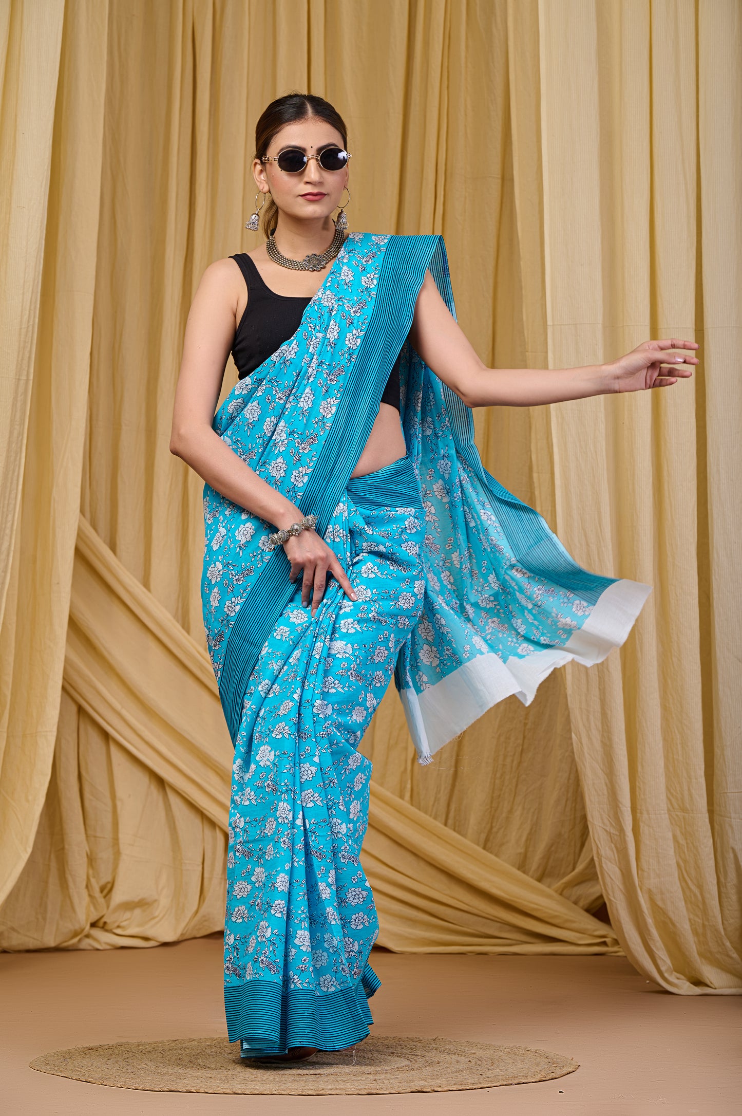 Printed Cotton MulMul Saree