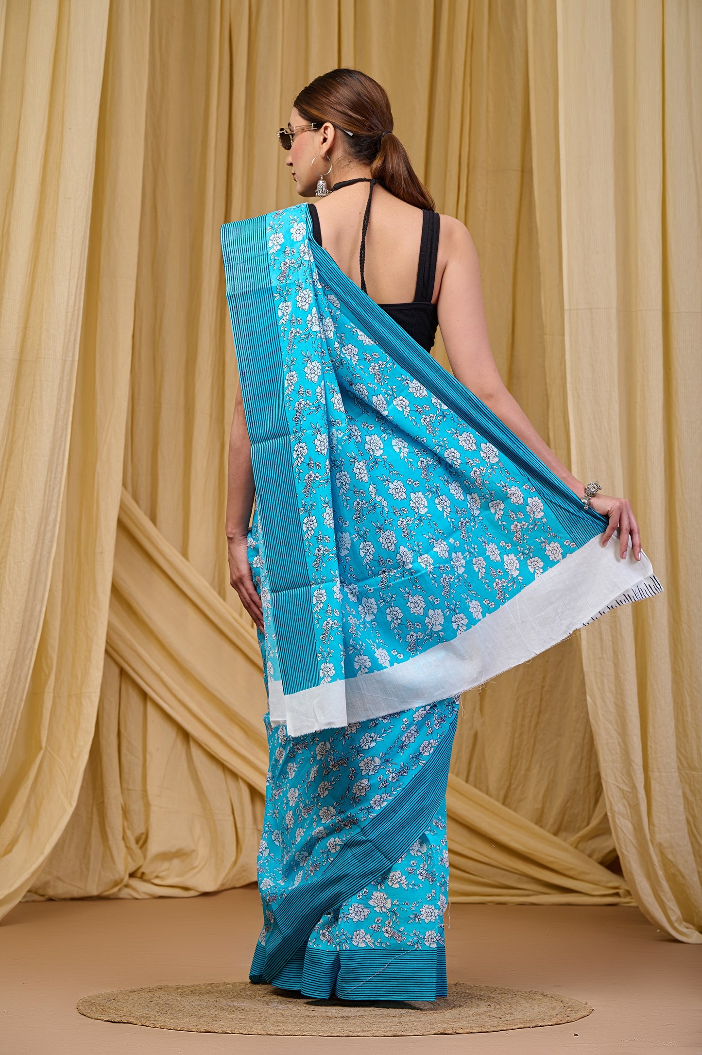 Printed Cotton MulMul Saree