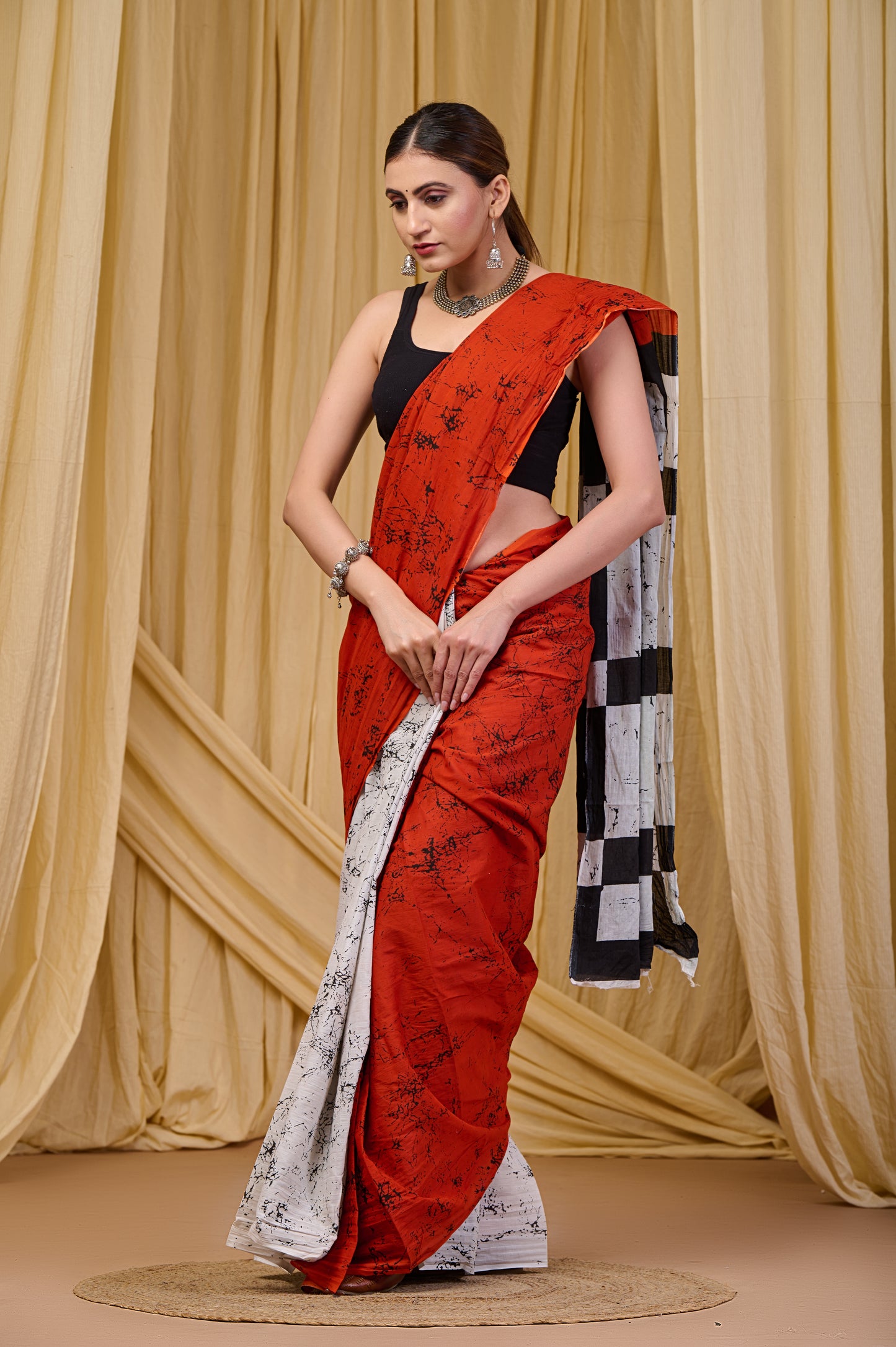 Printed Cotton MulMul Saree