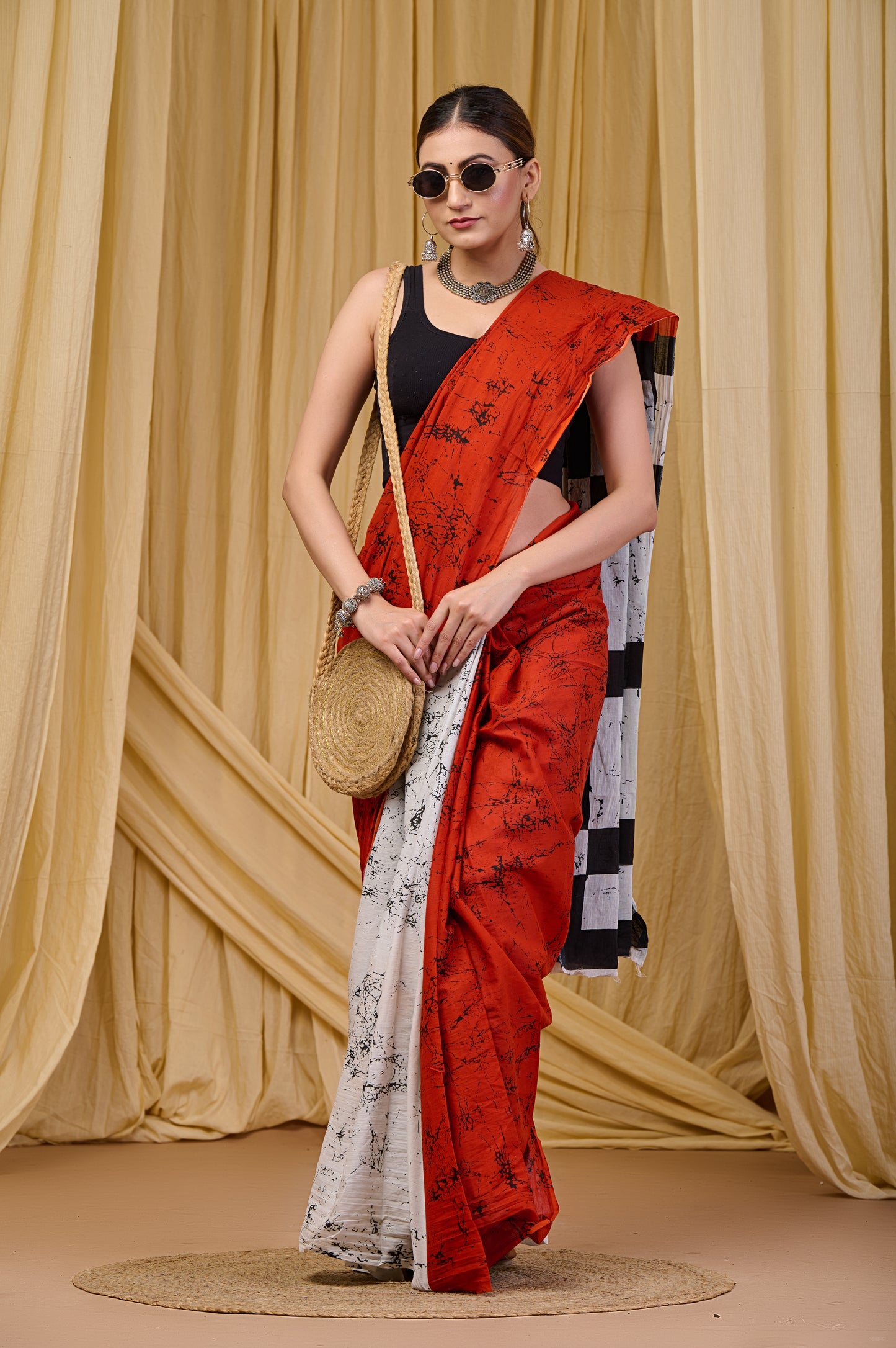 Printed Cotton MulMul Saree