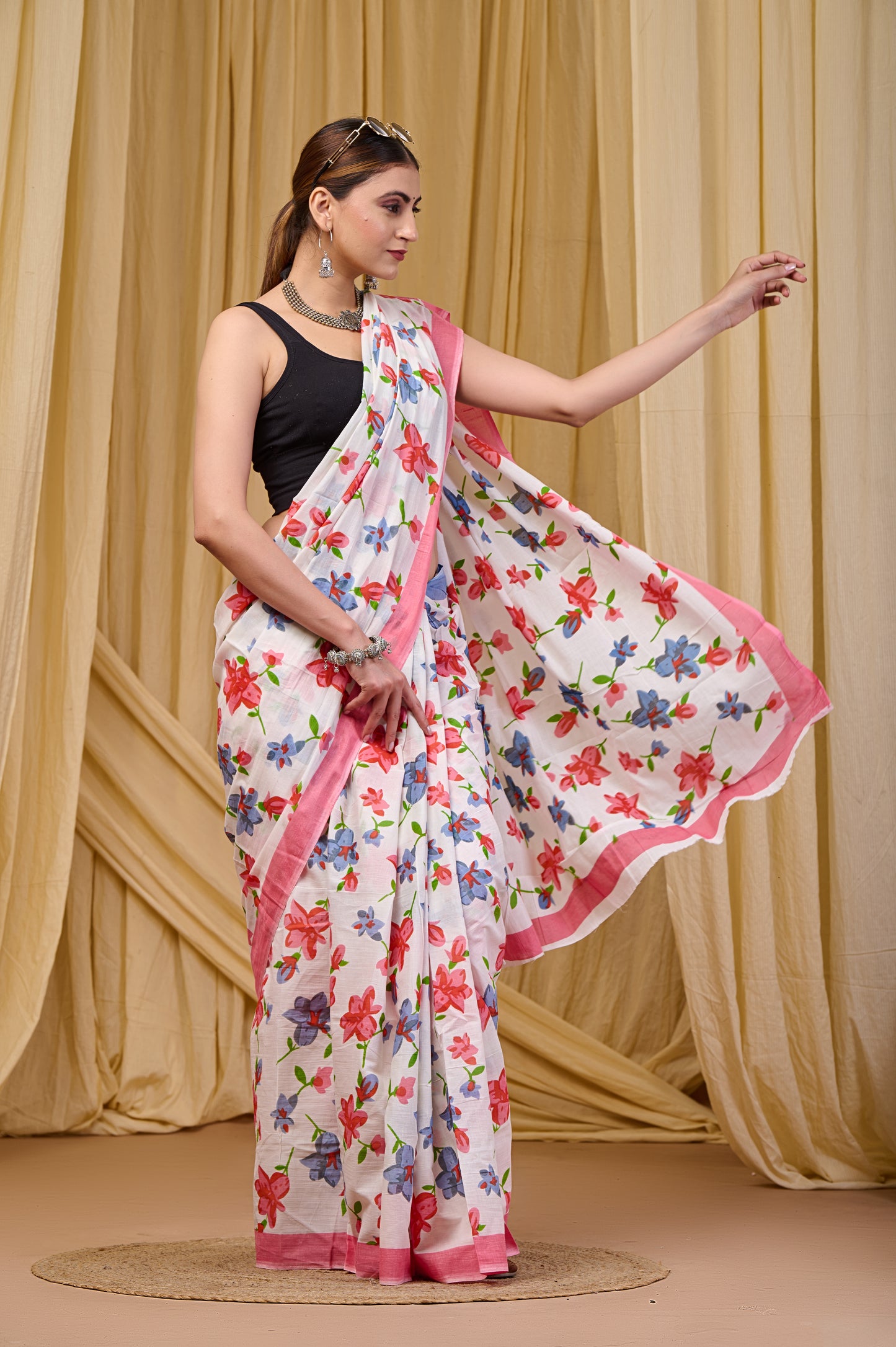 Printed Cotton MulMul Saree