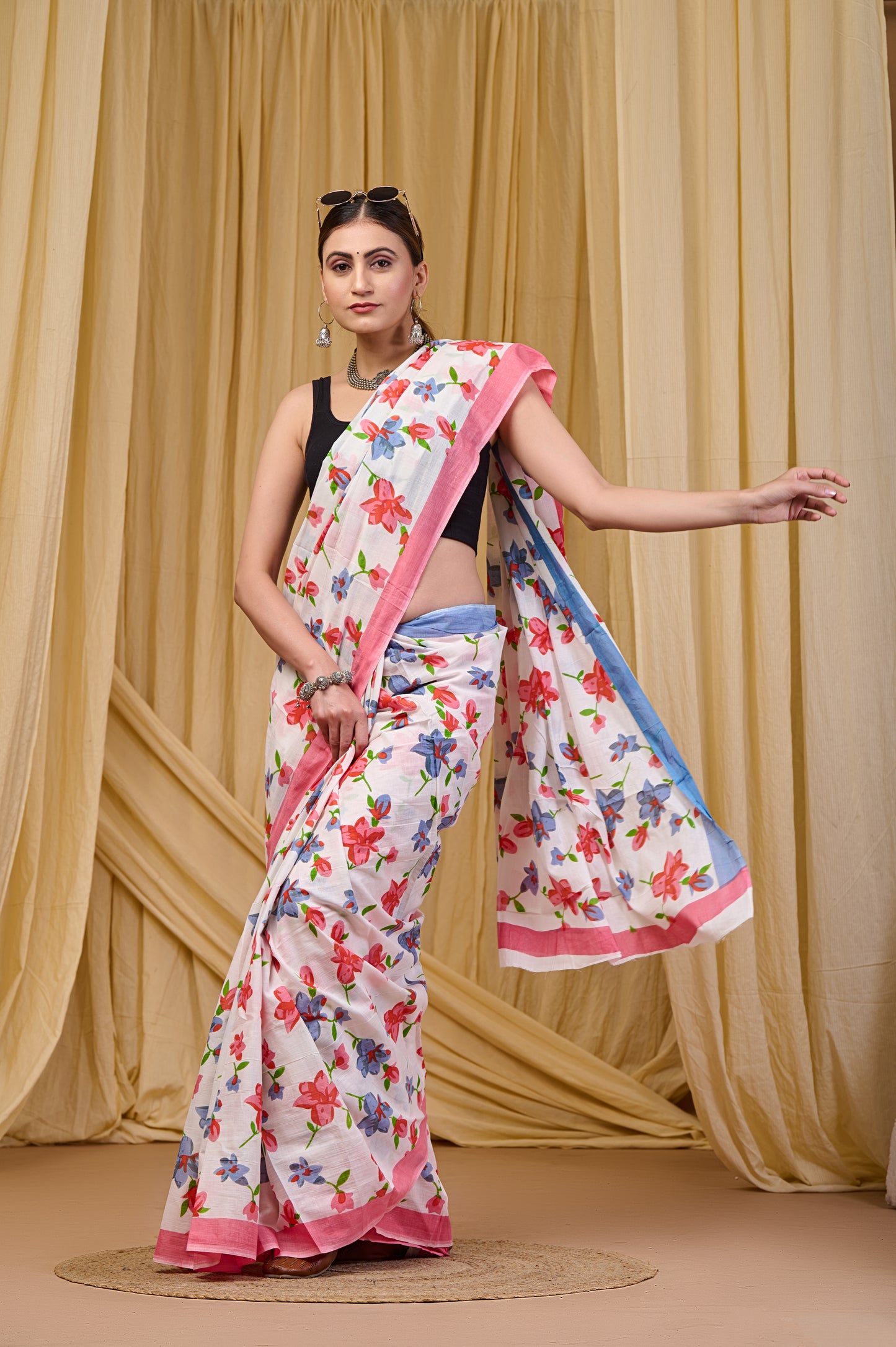 Printed Cotton MulMul Saree