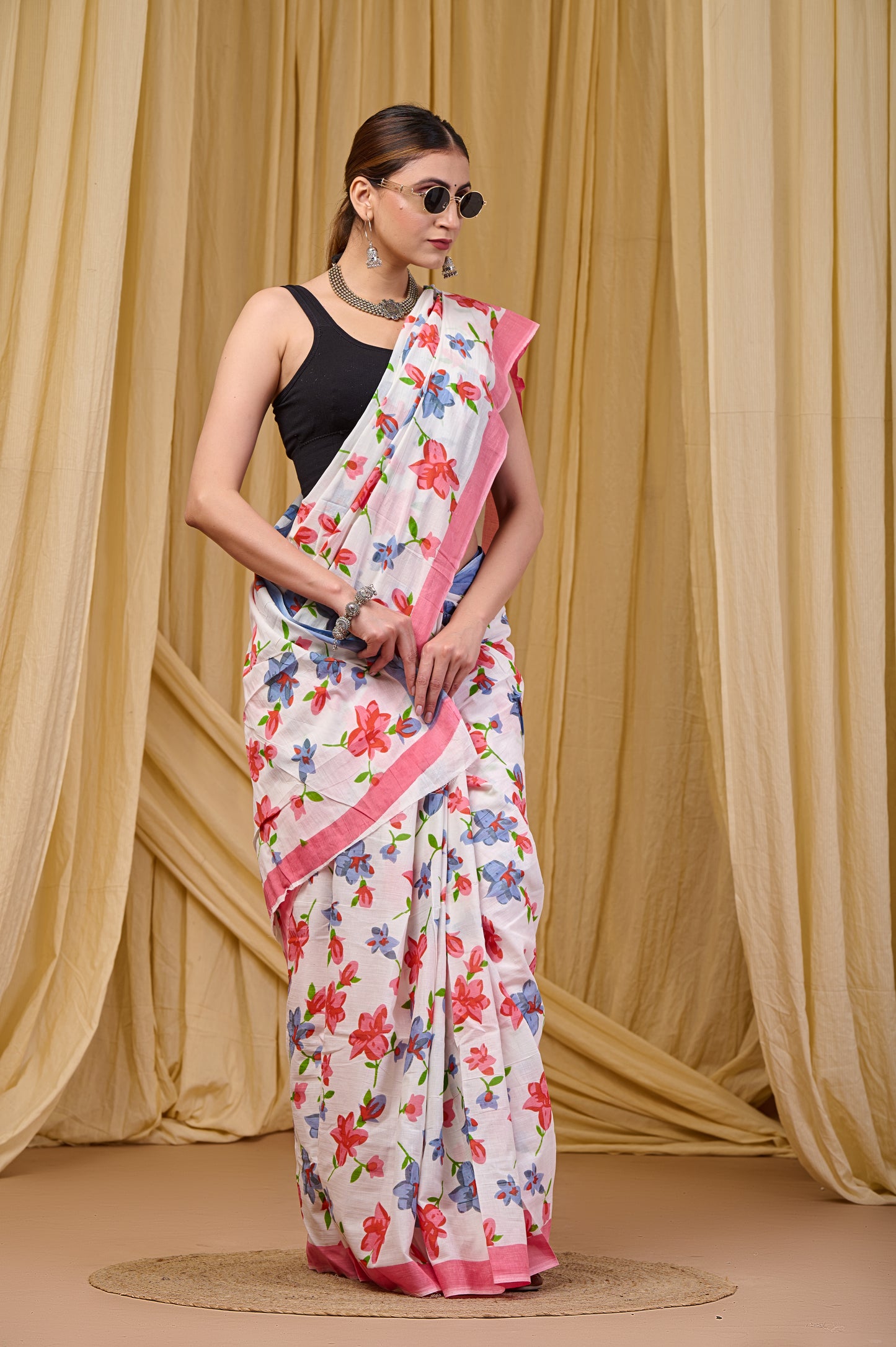 Printed Cotton MulMul Saree