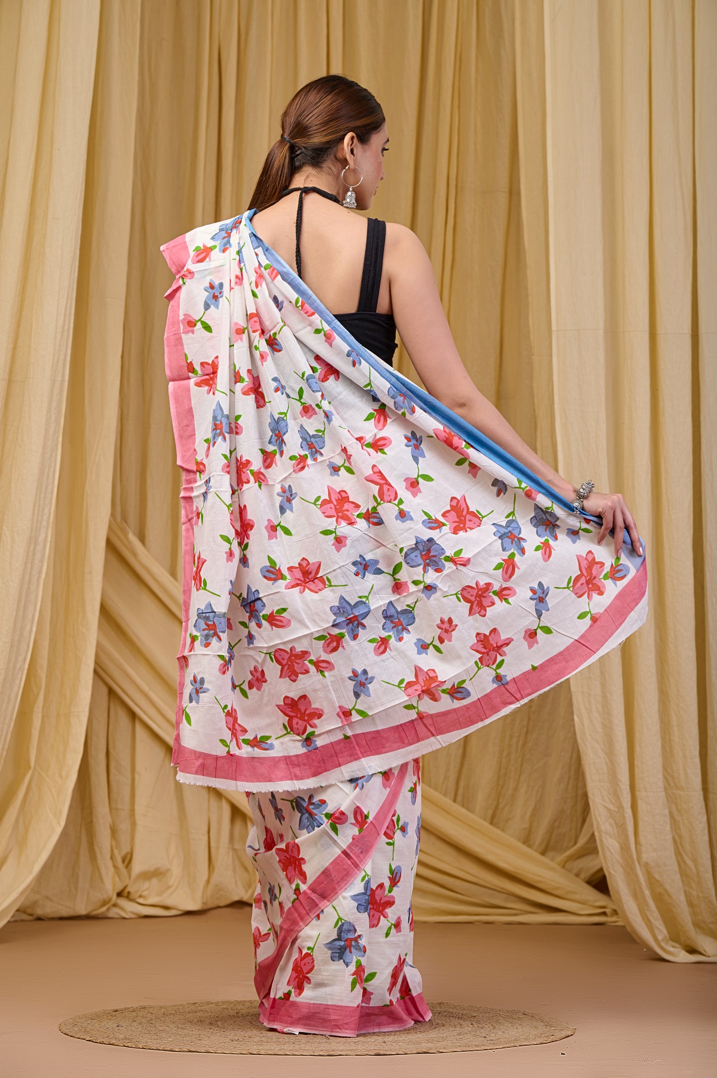 Printed Cotton MulMul Saree