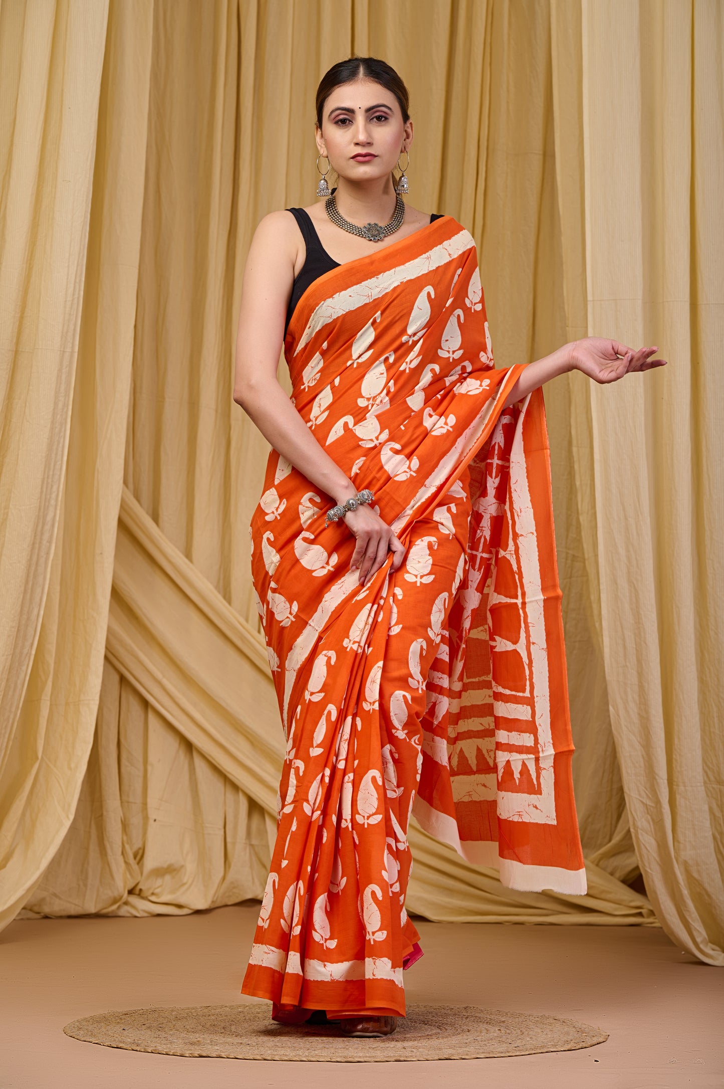 Printed Cotton MulMul Saree