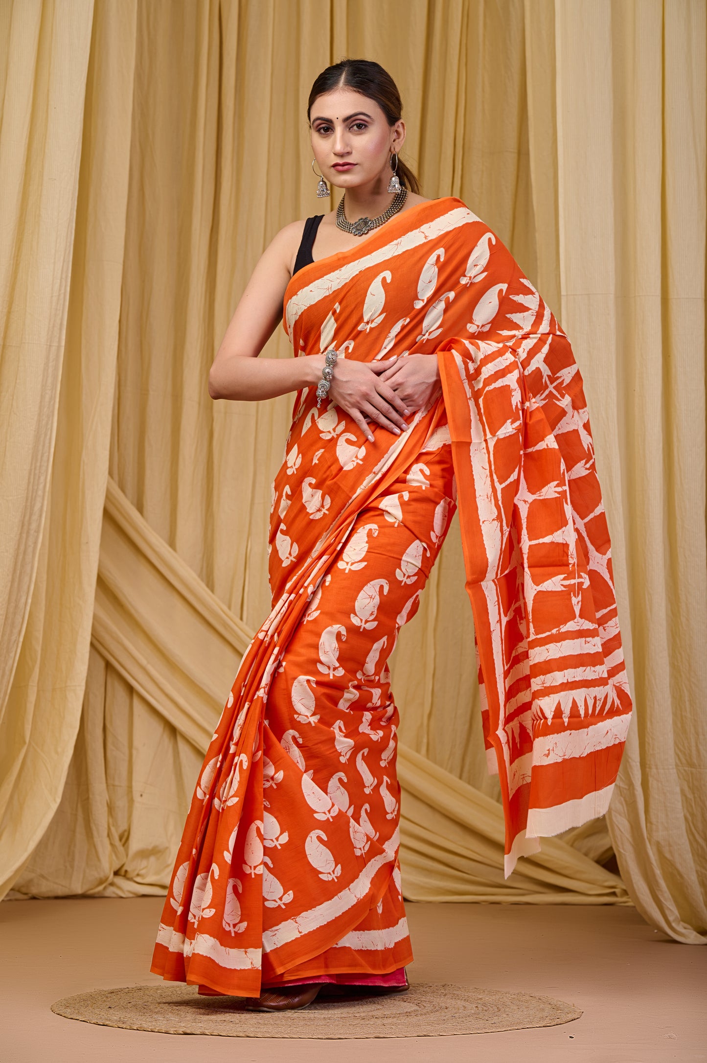 Printed Cotton MulMul Saree