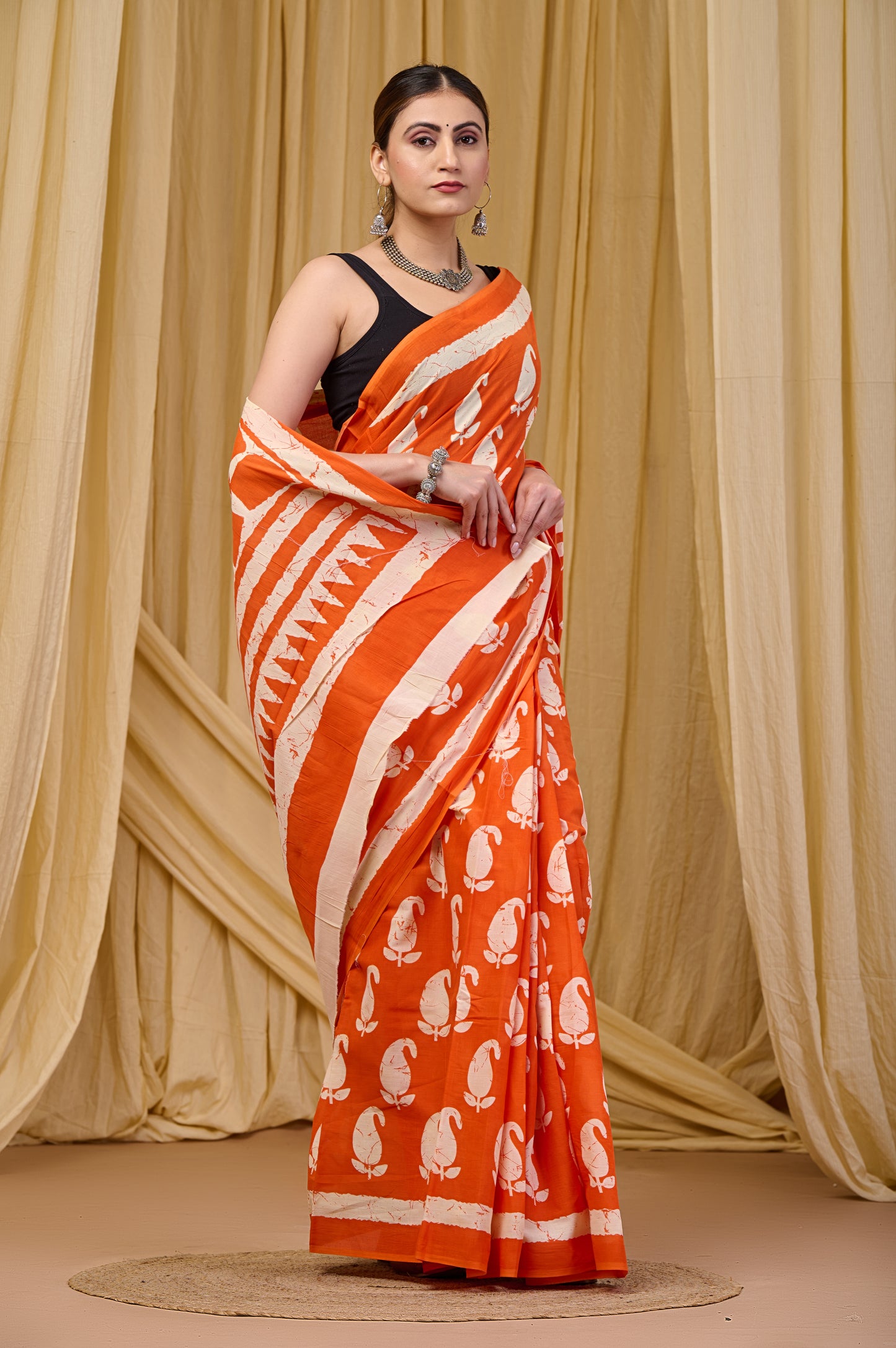 Printed Cotton MulMul Saree