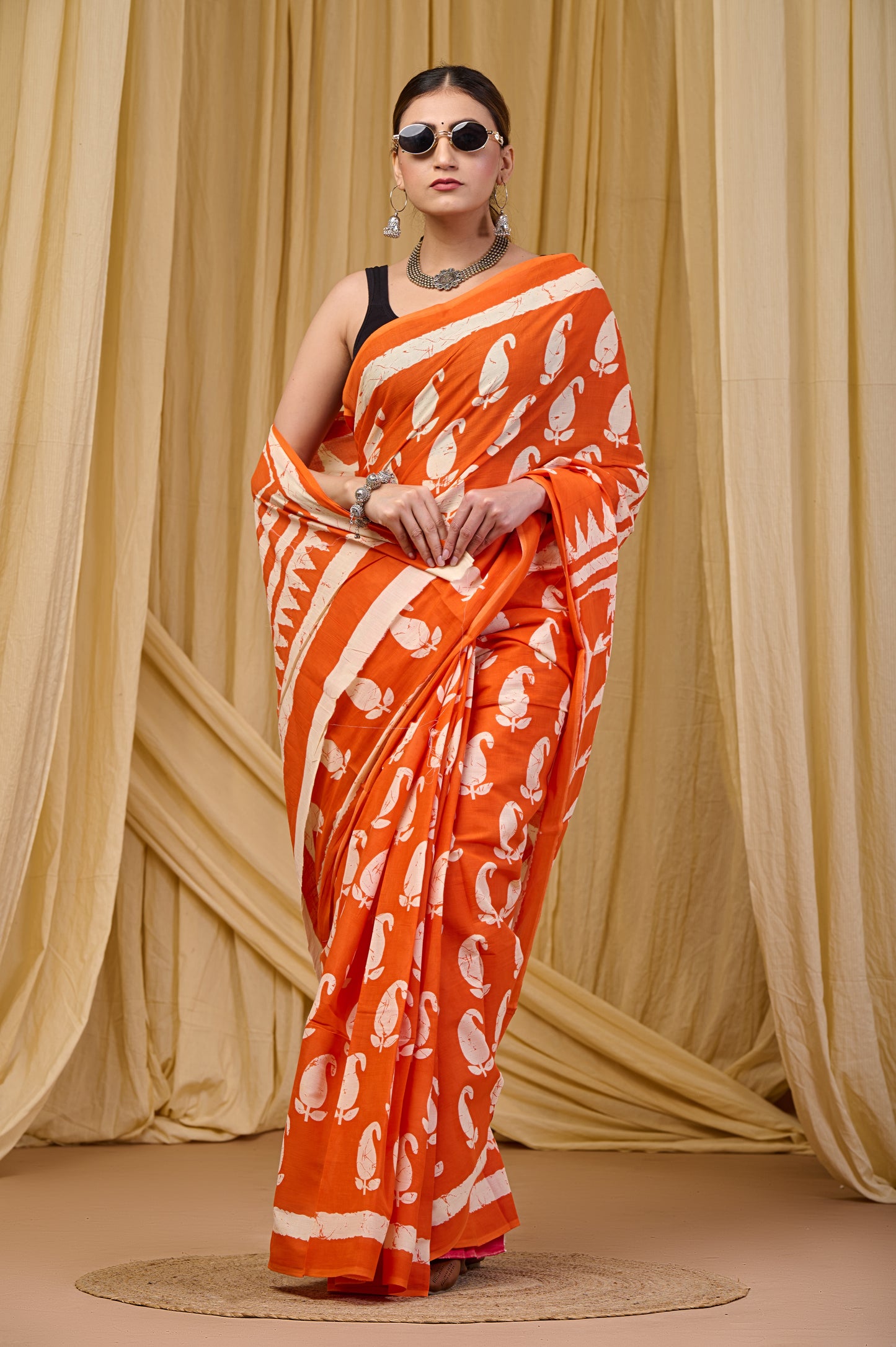 Printed Cotton MulMul Saree