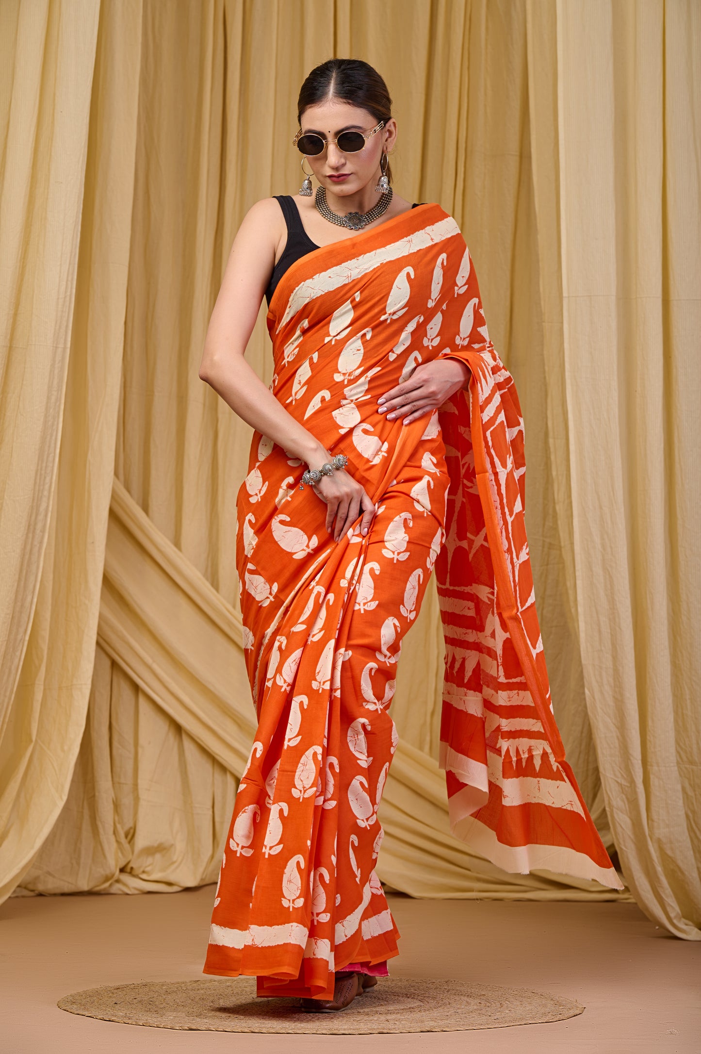 Printed Cotton MulMul Saree