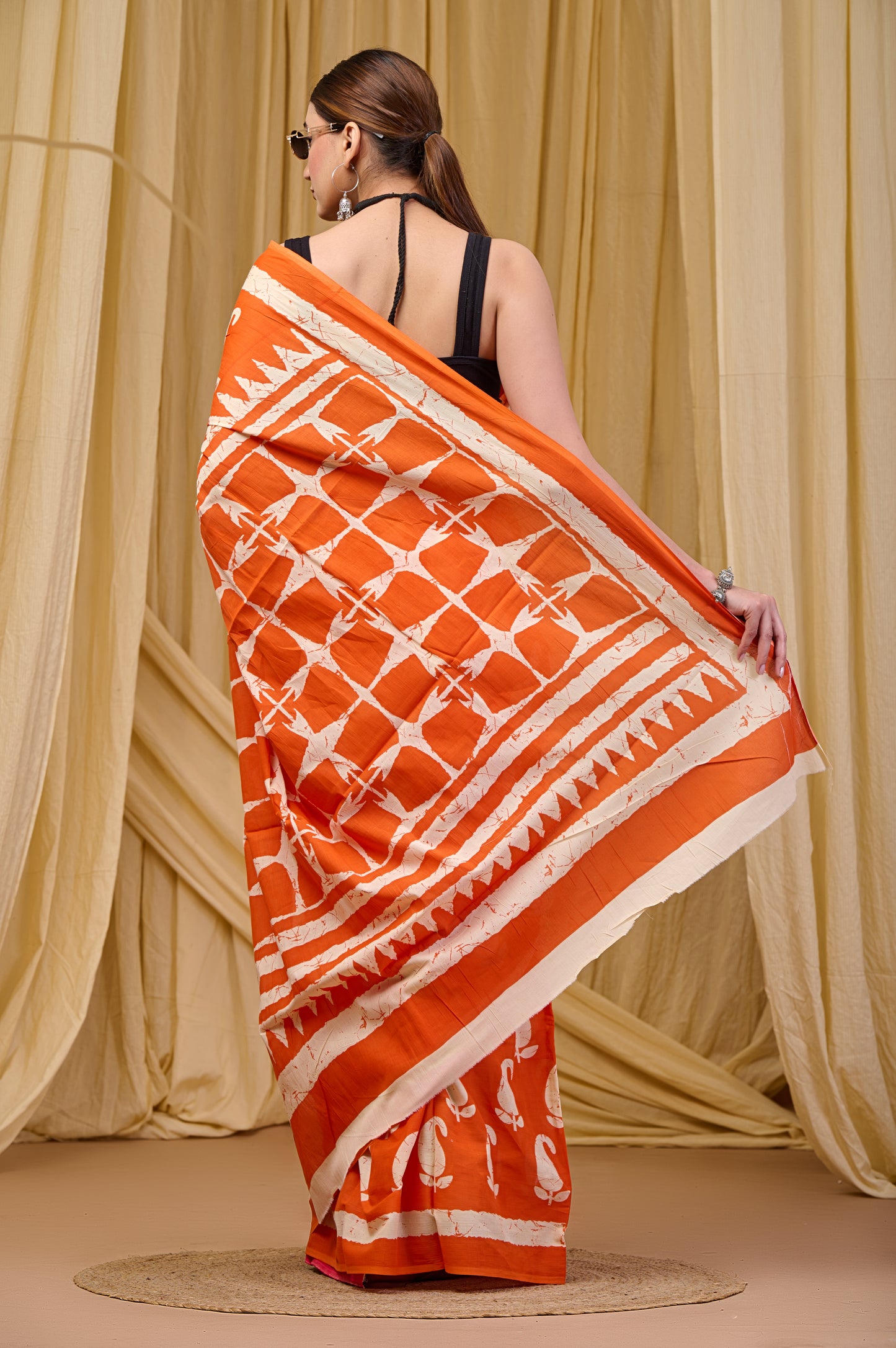 Printed Cotton MulMul Saree