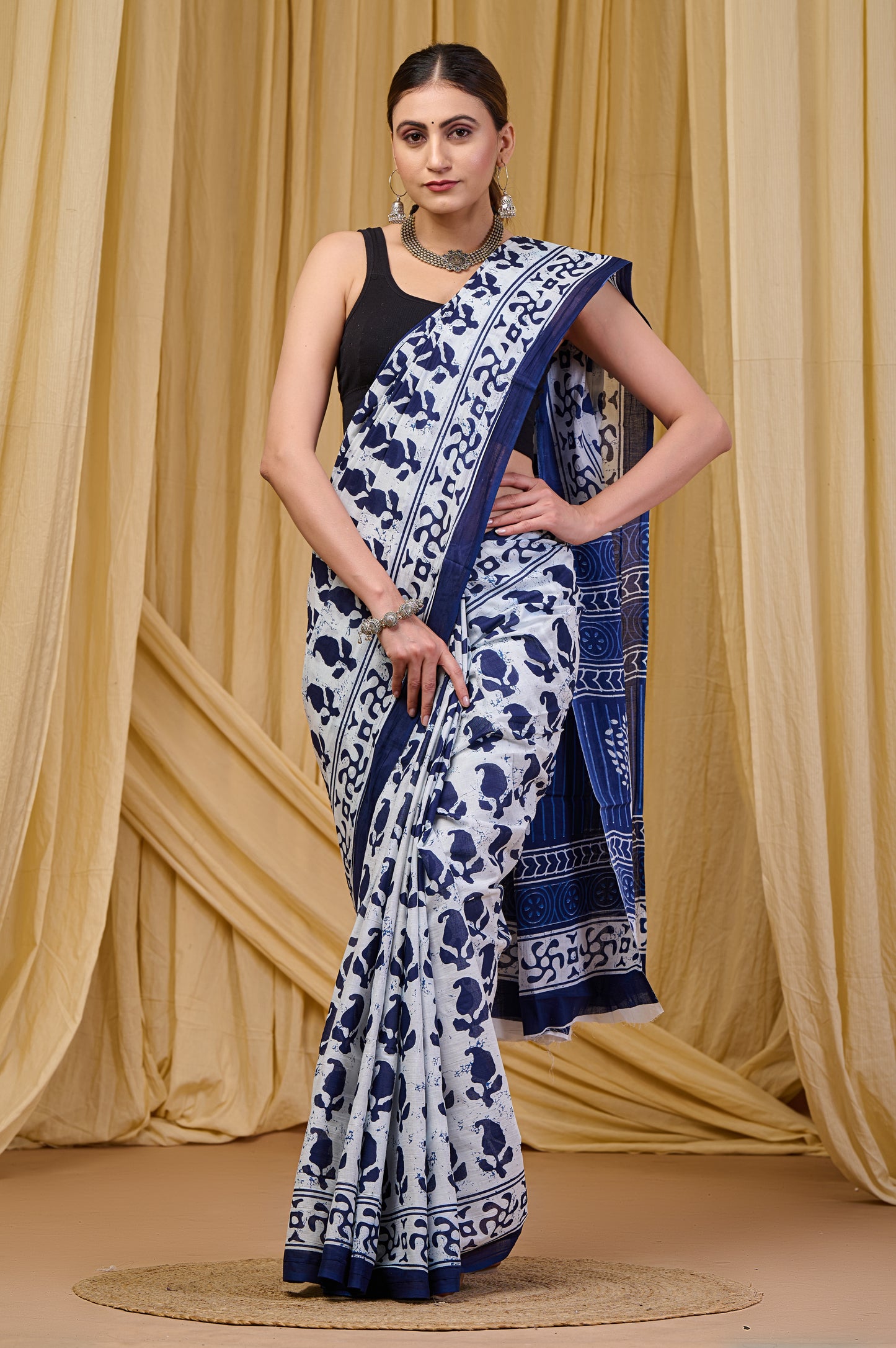 Printed Cotton MulMul Saree