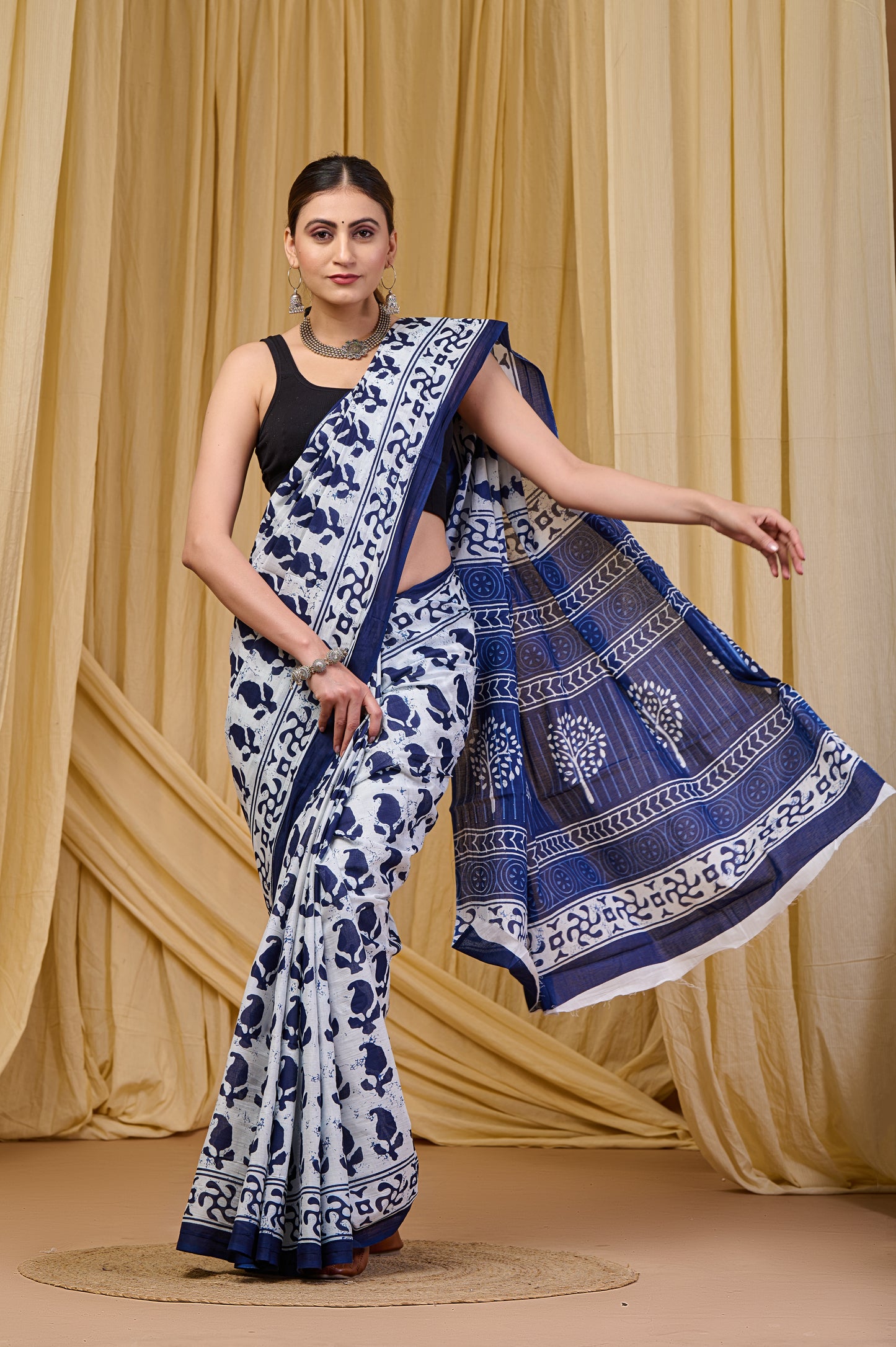 Printed Cotton MulMul Saree