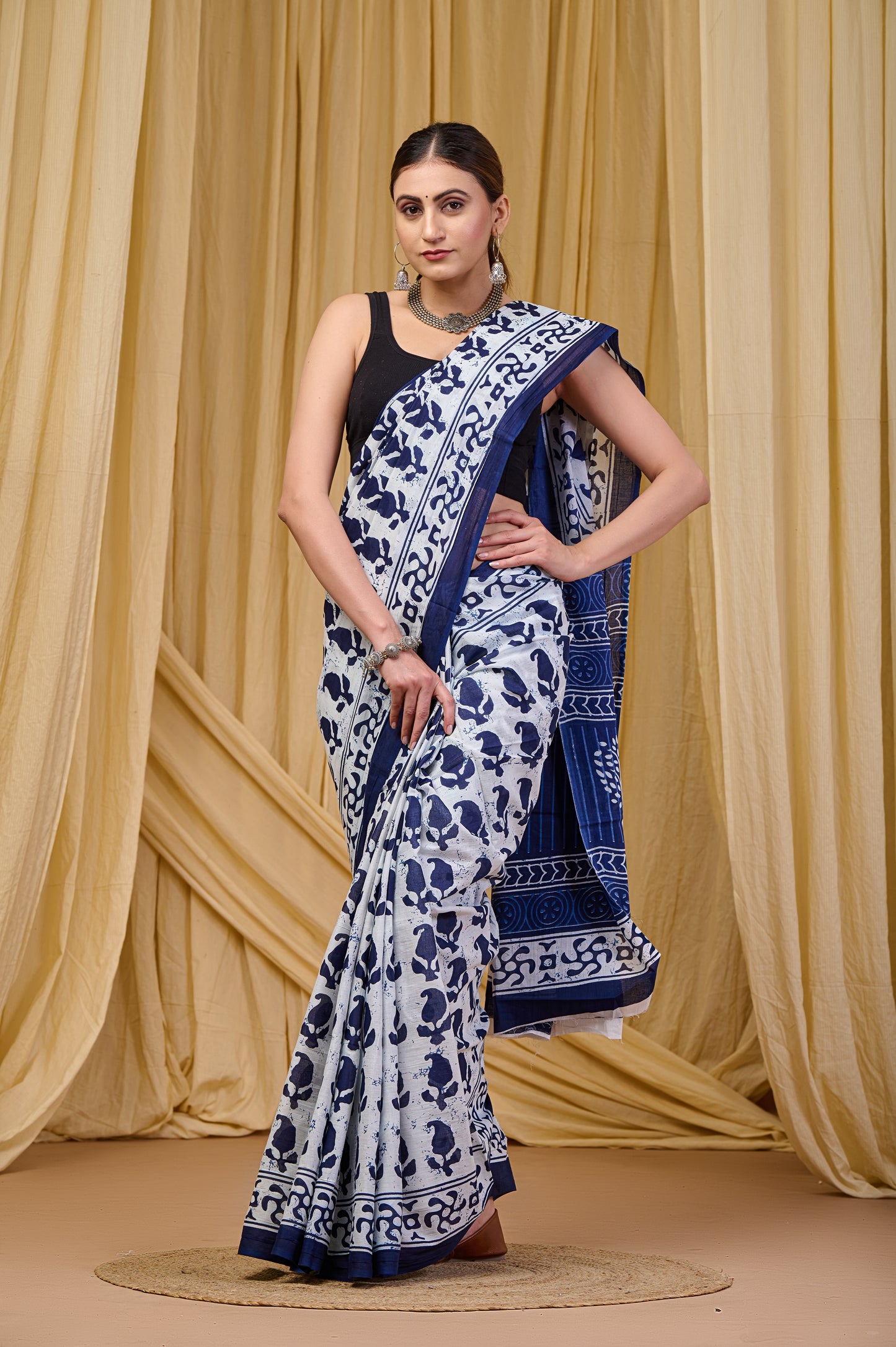 Printed Cotton MulMul Saree