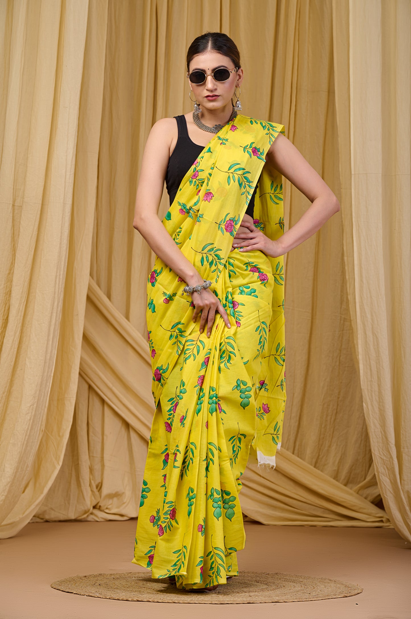 Printed Cotton MulMul Saree