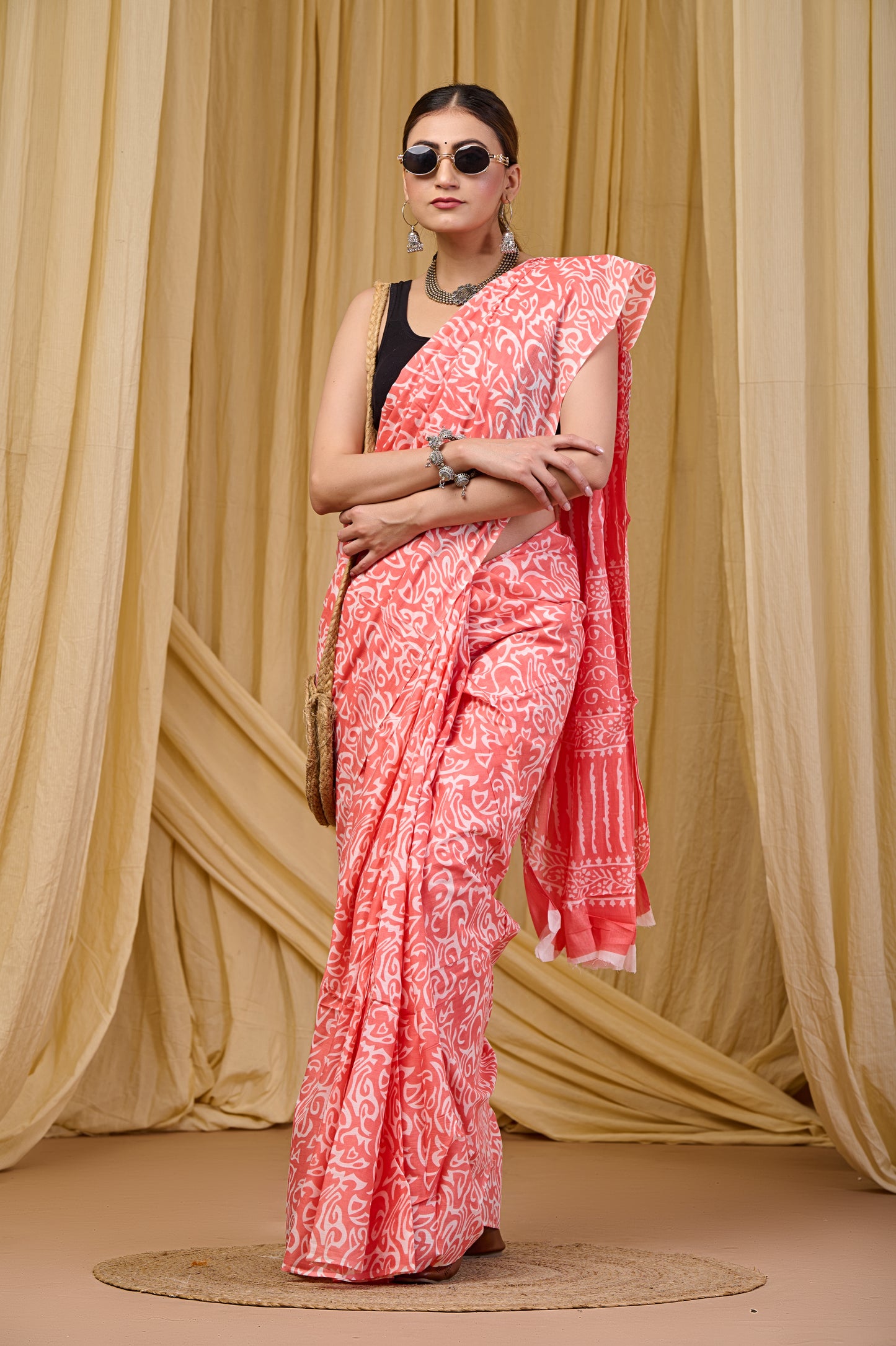 Printed Cotton MulMul Saree