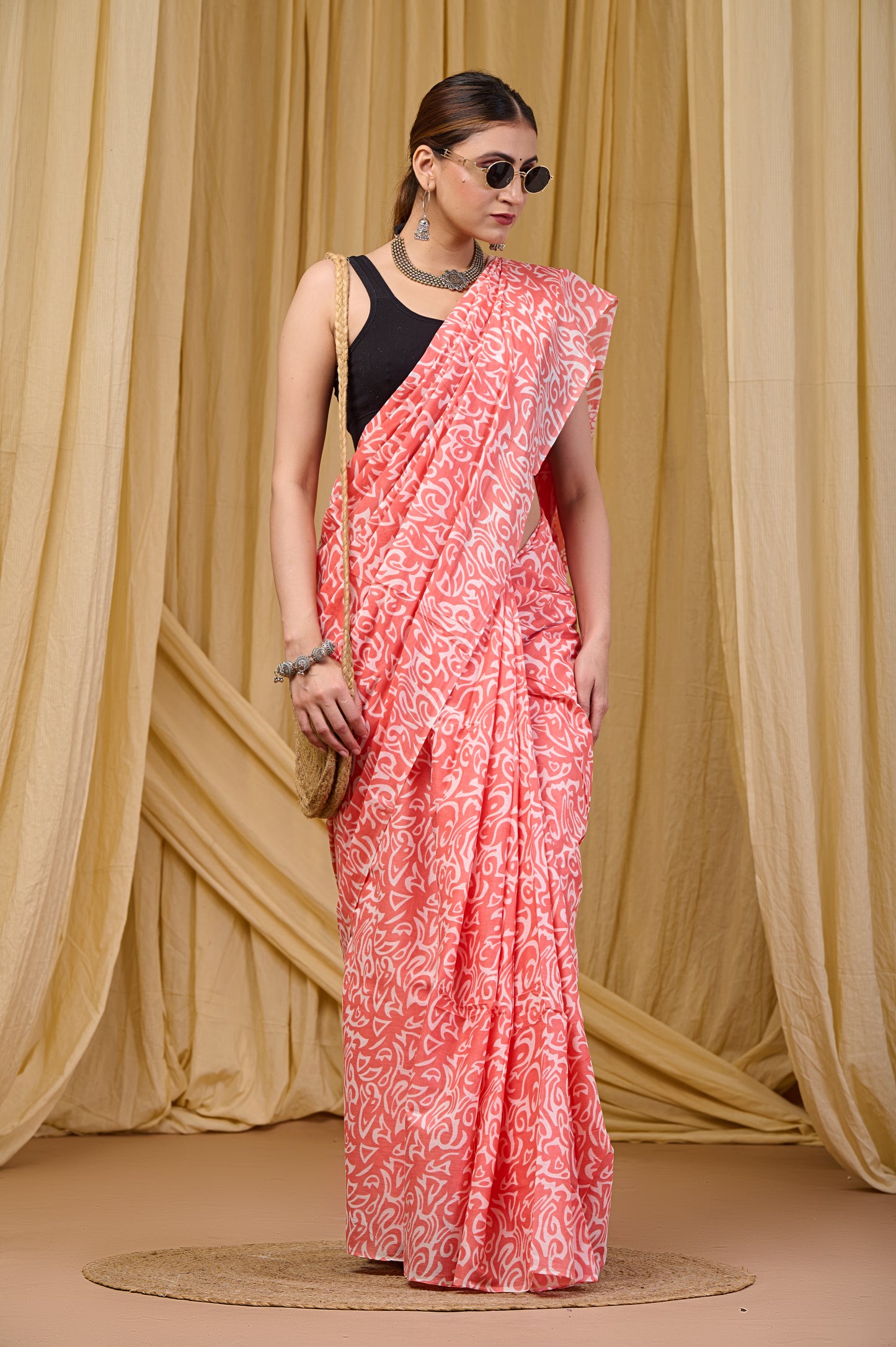 Printed Cotton MulMul Saree