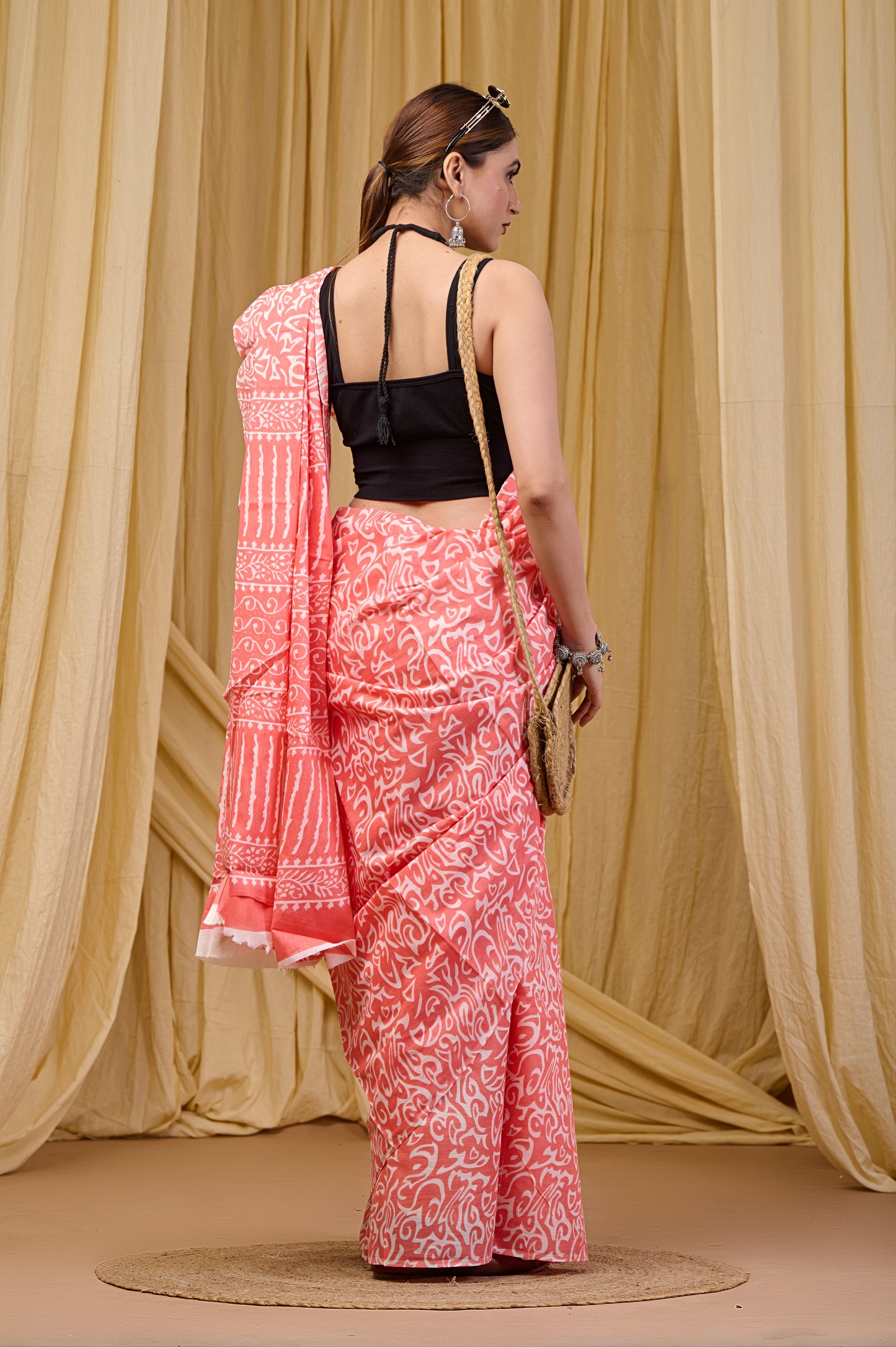 Printed Cotton MulMul Saree
