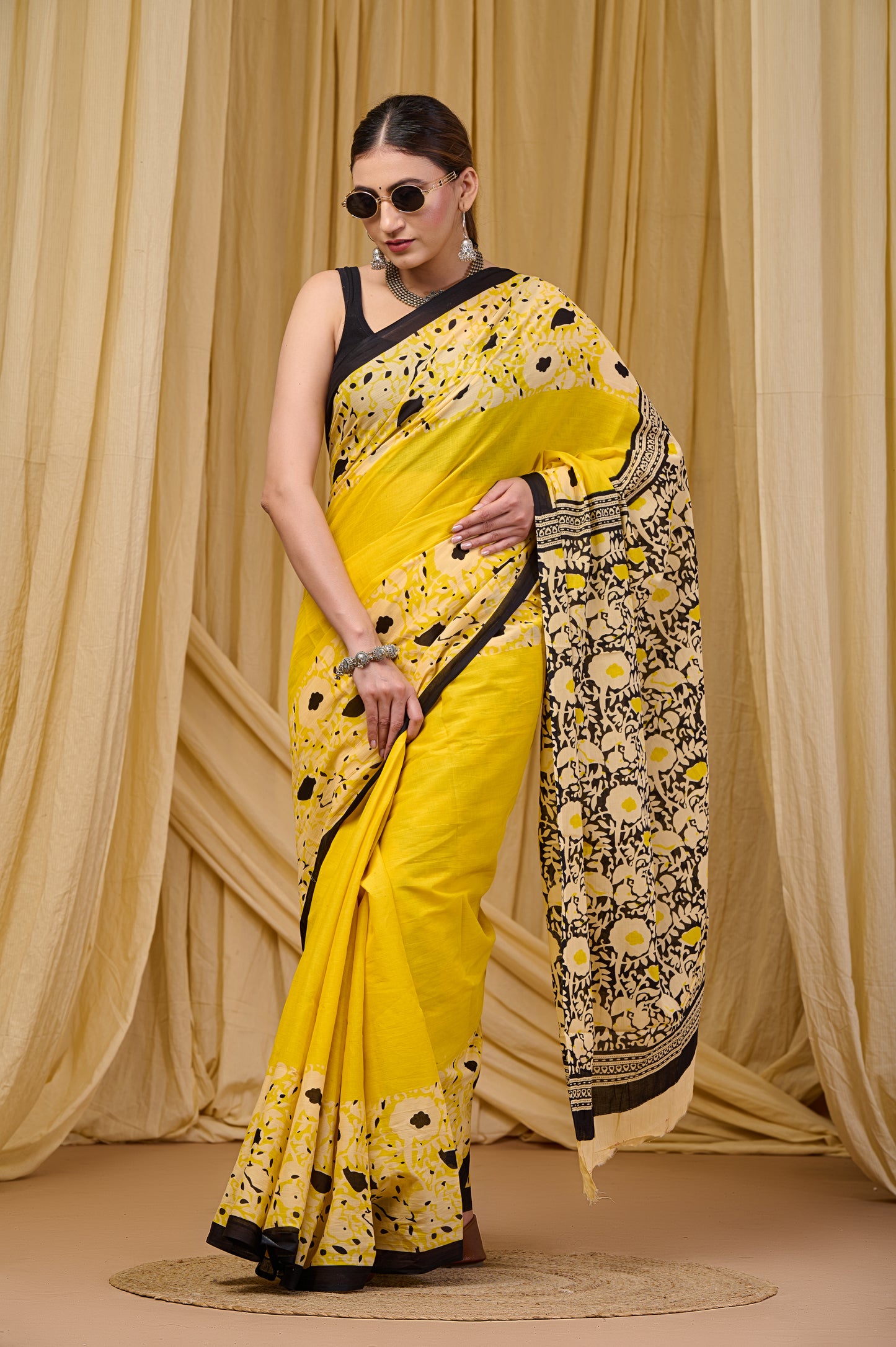 Printed Cotton MulMul Saree