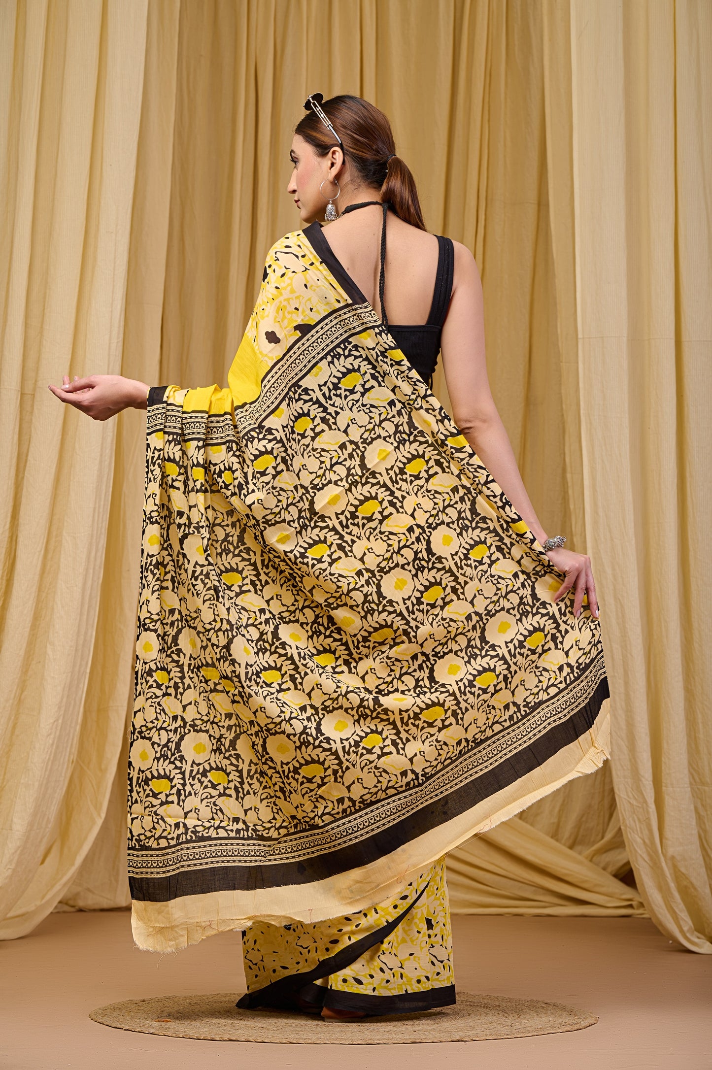 Printed Cotton MulMul Saree