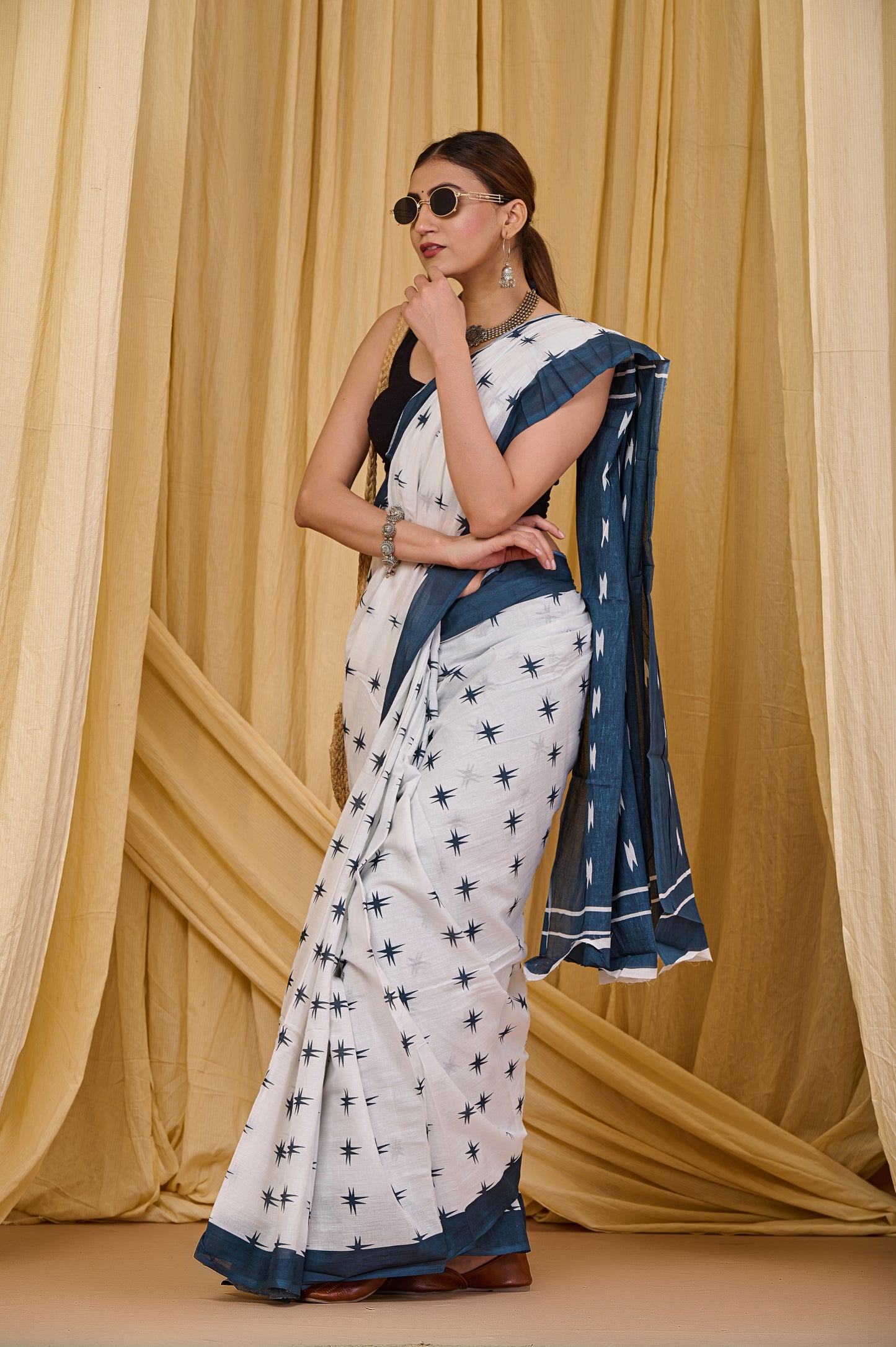 Printed Cotton MulMul Saree