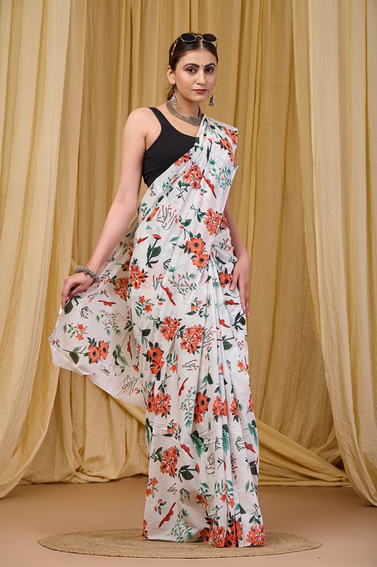 Printed Cotton MulMul Saree