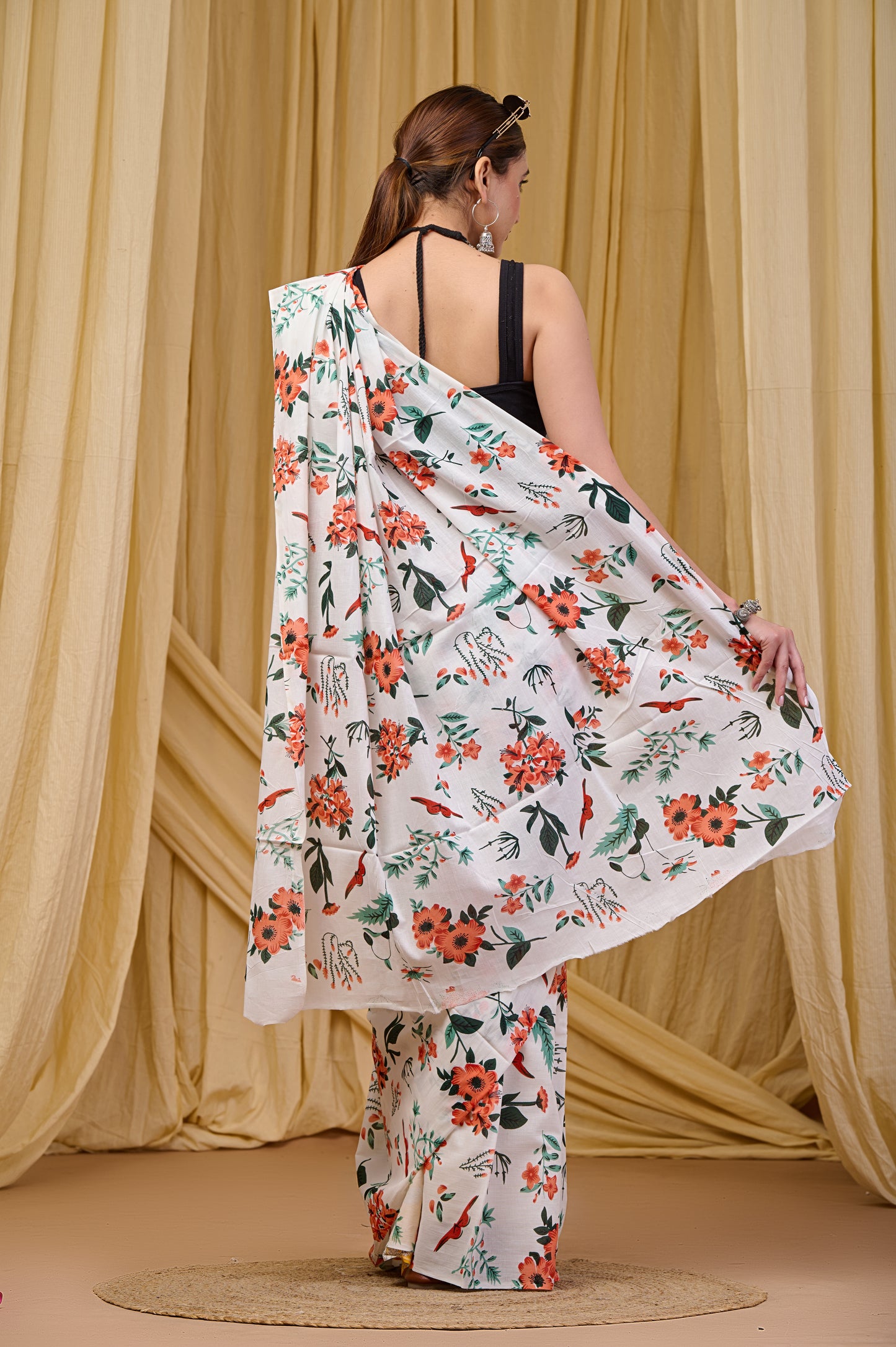 Printed Cotton MulMul Saree