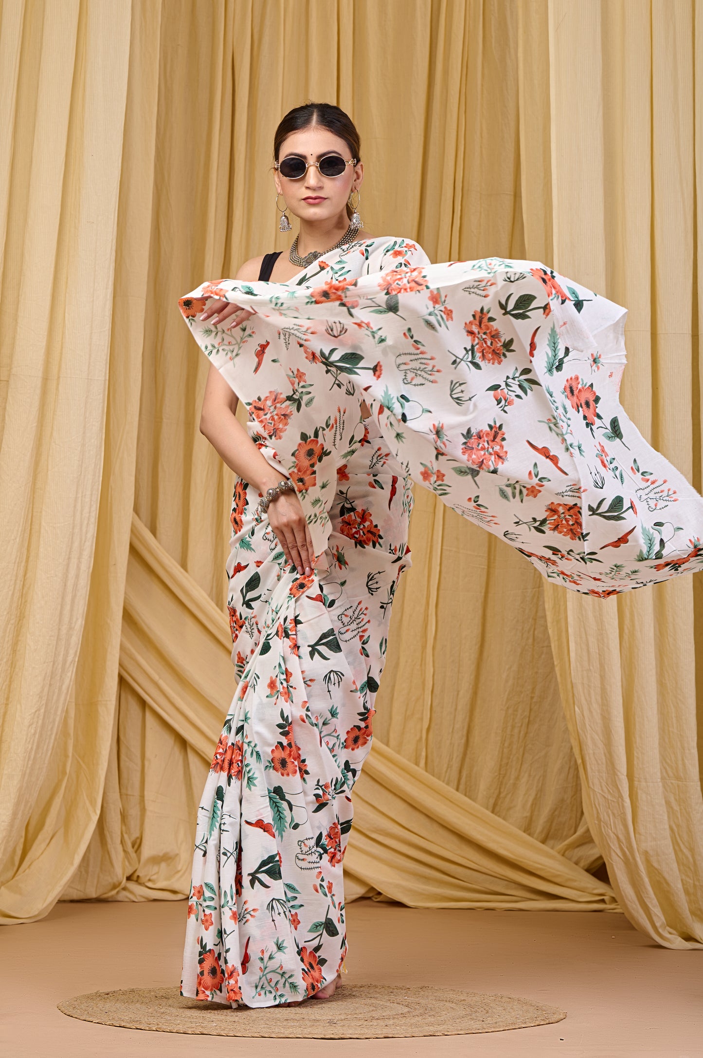 Printed Cotton MulMul Saree