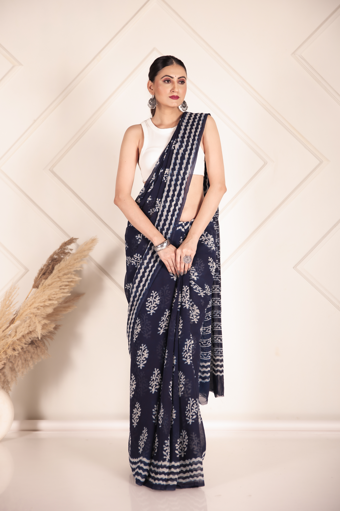 Premium Blue Organza Saree