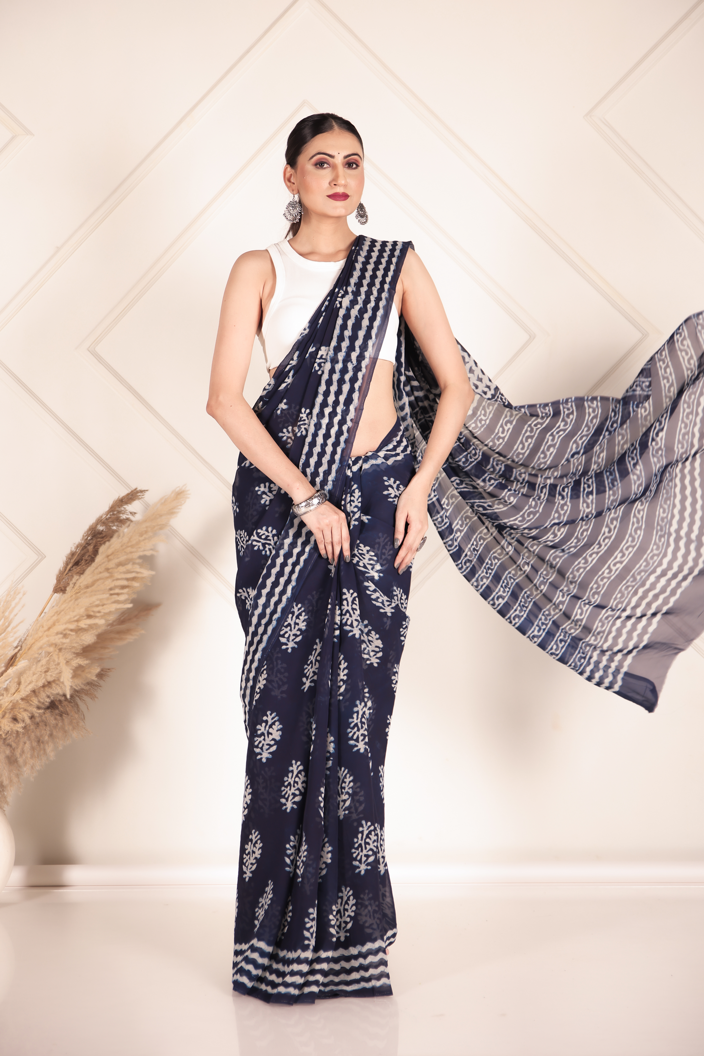Premium Blue Organza Saree