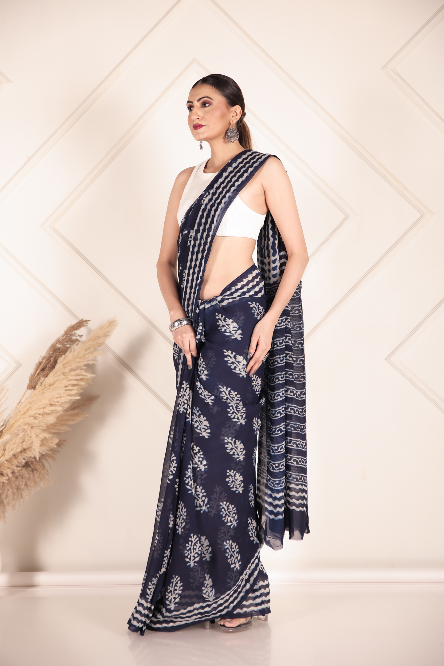 Premium Blue Organza Saree