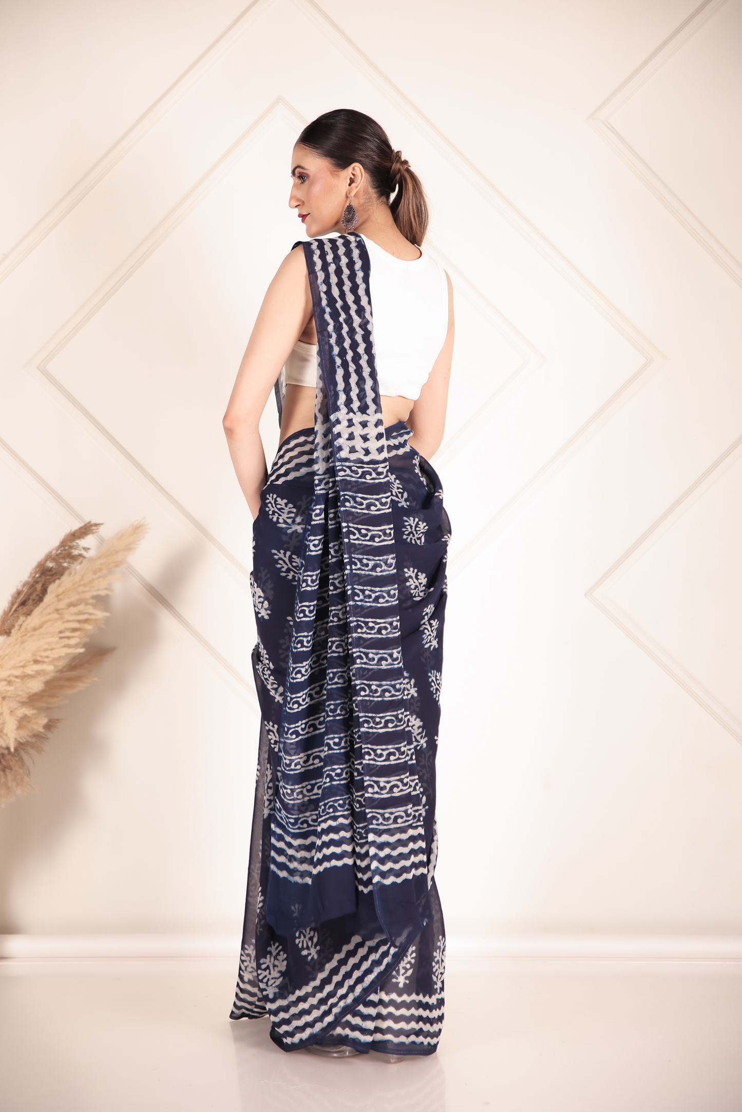 Premium Blue Organza Saree