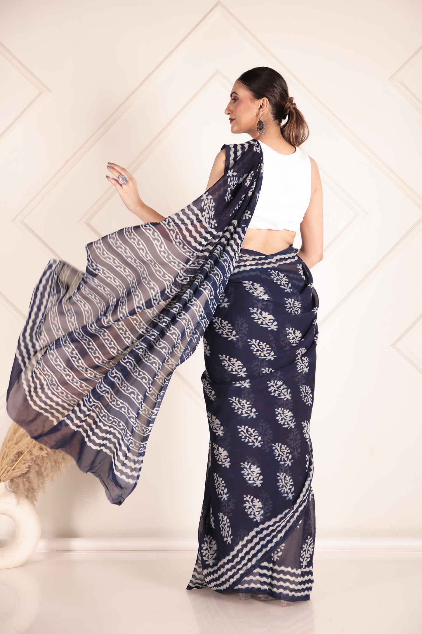 Premium Blue Organza Saree