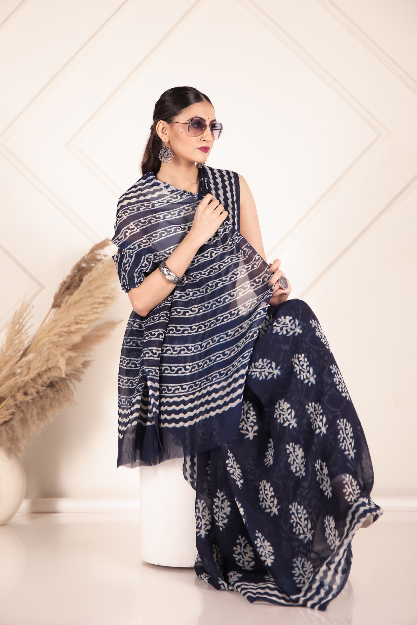 Premium Blue Organza Saree