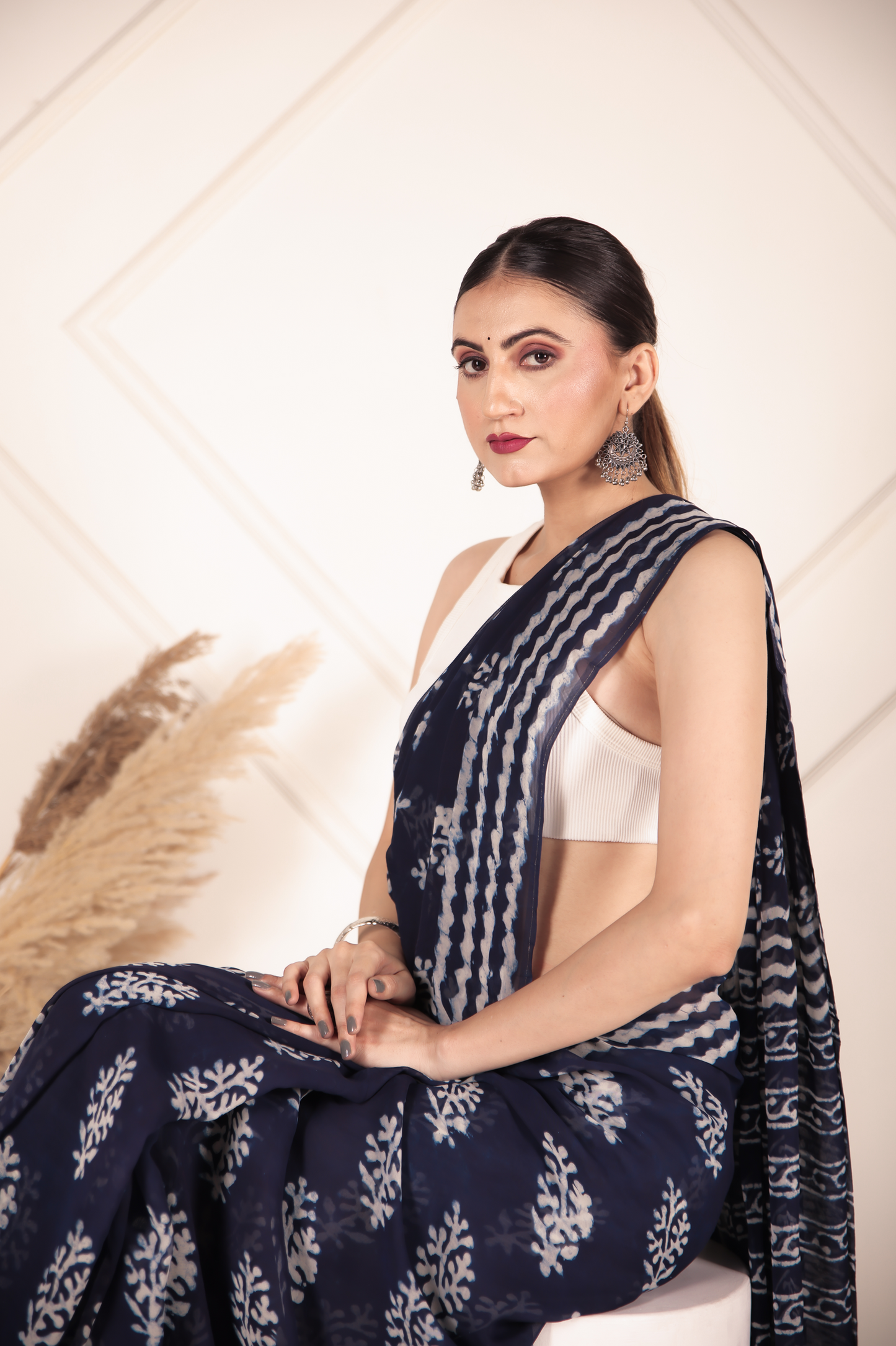 Premium Blue Organza Saree