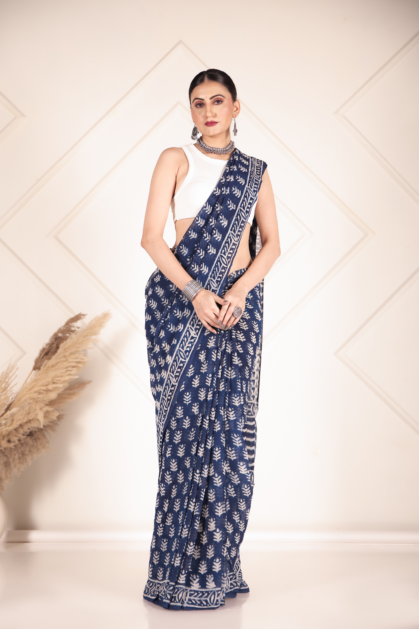 Premium Blue Organza Saree