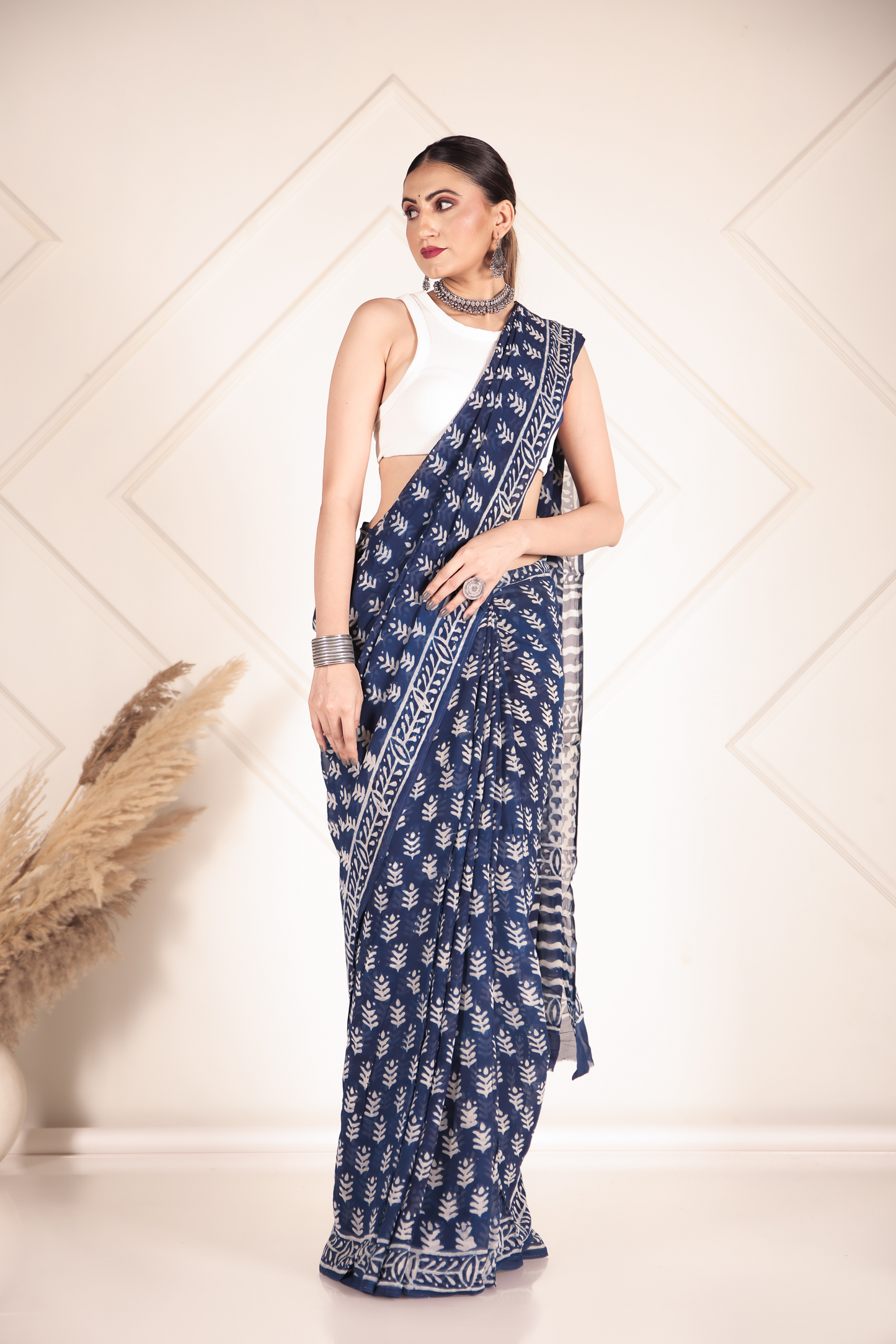 Premium Blue Organza Saree