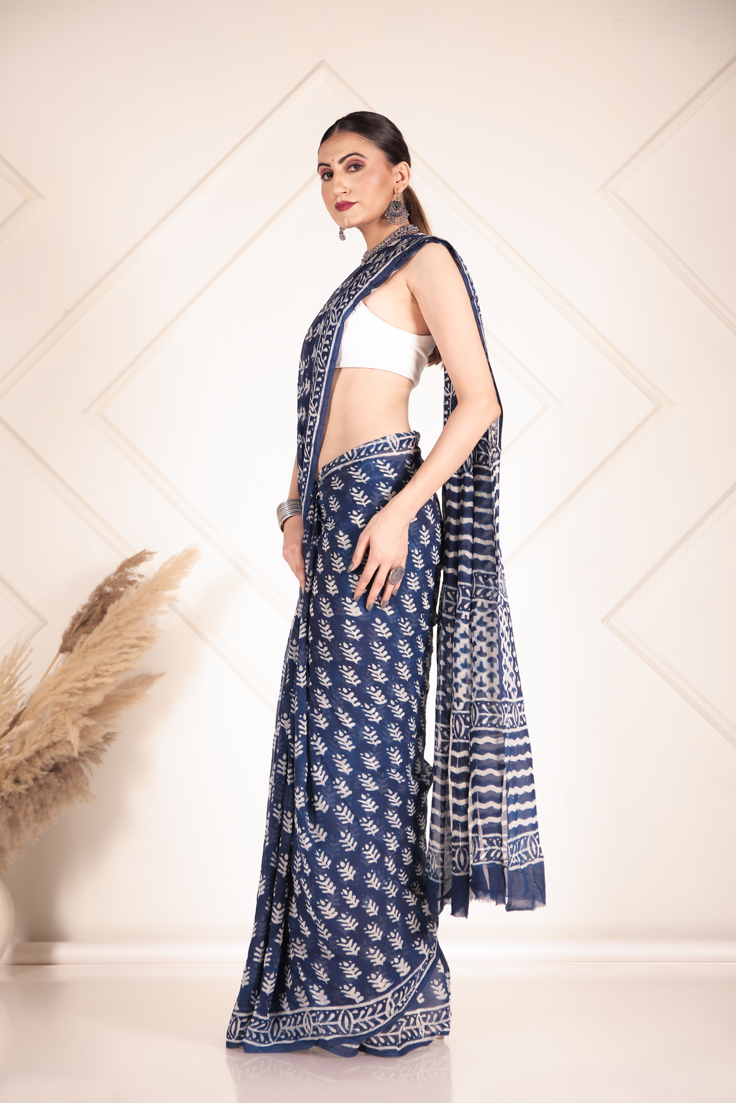 Premium Blue Organza Saree