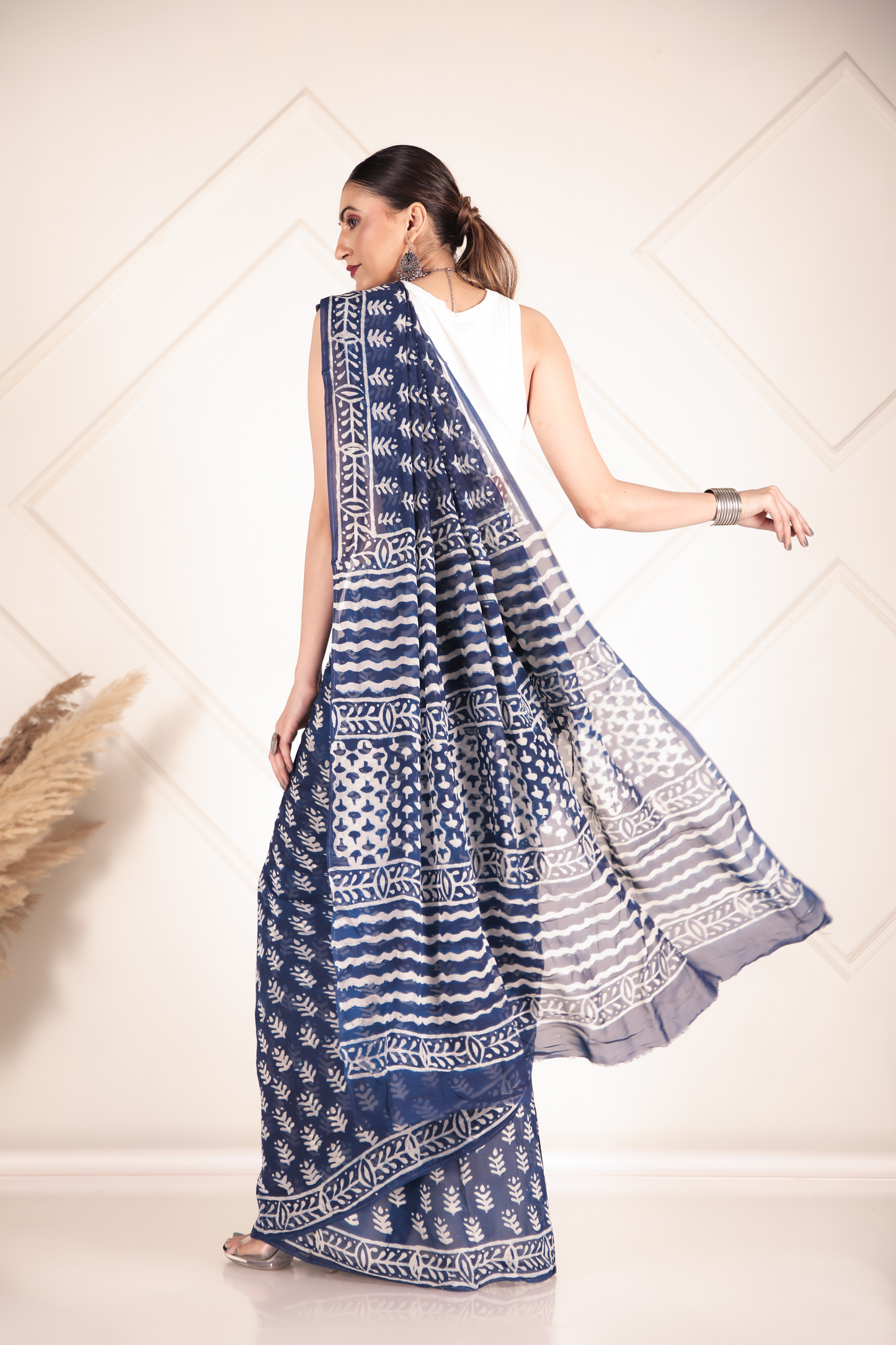 Premium Blue Organza Saree