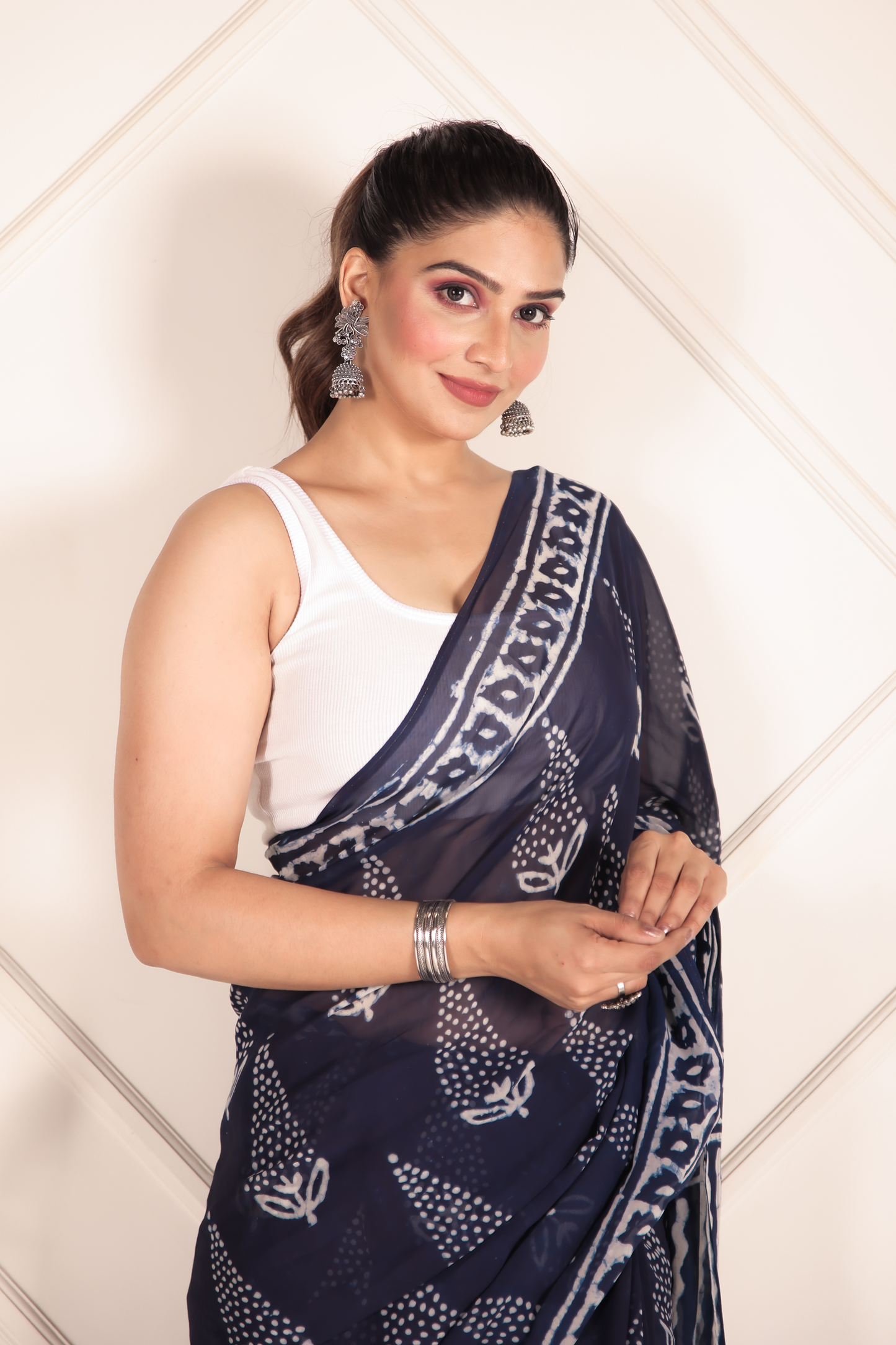 Premium Blue Organza Saree