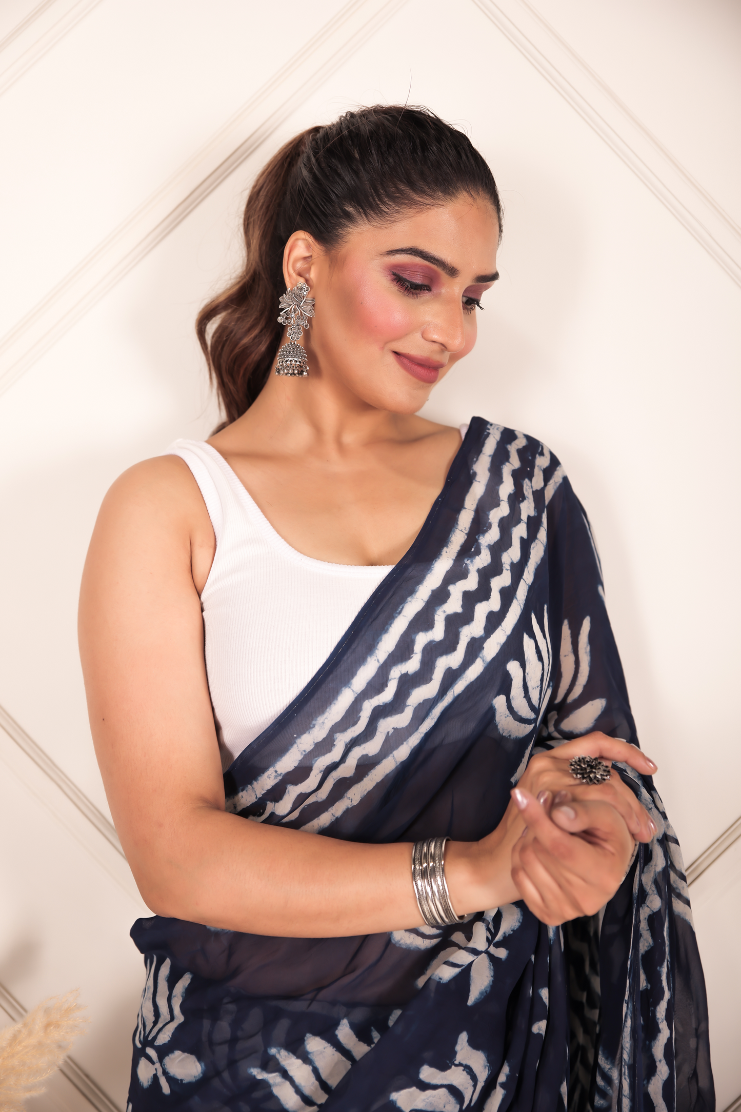 Premium Blue Organza Saree