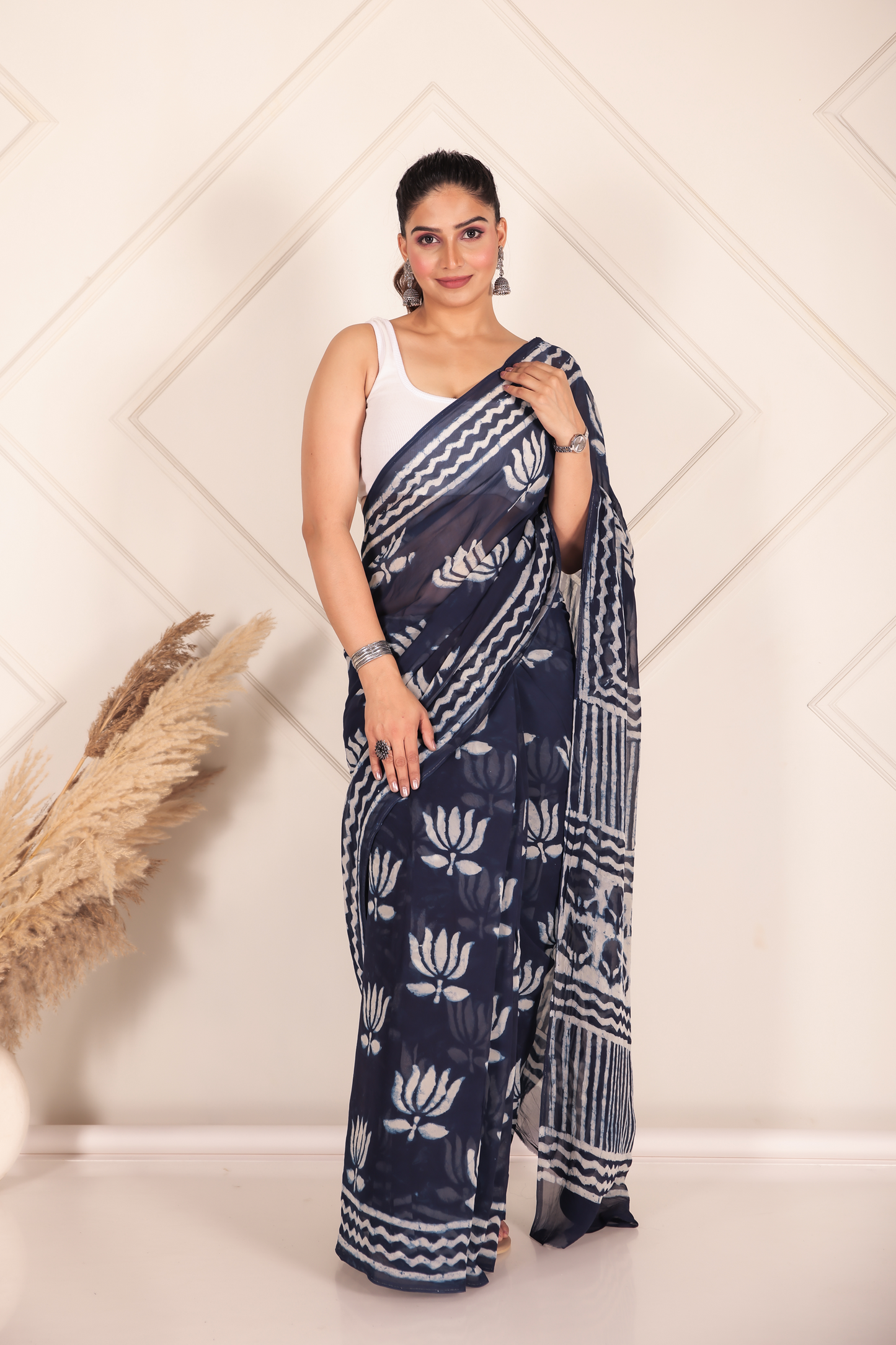 Premium Blue Organza Saree
