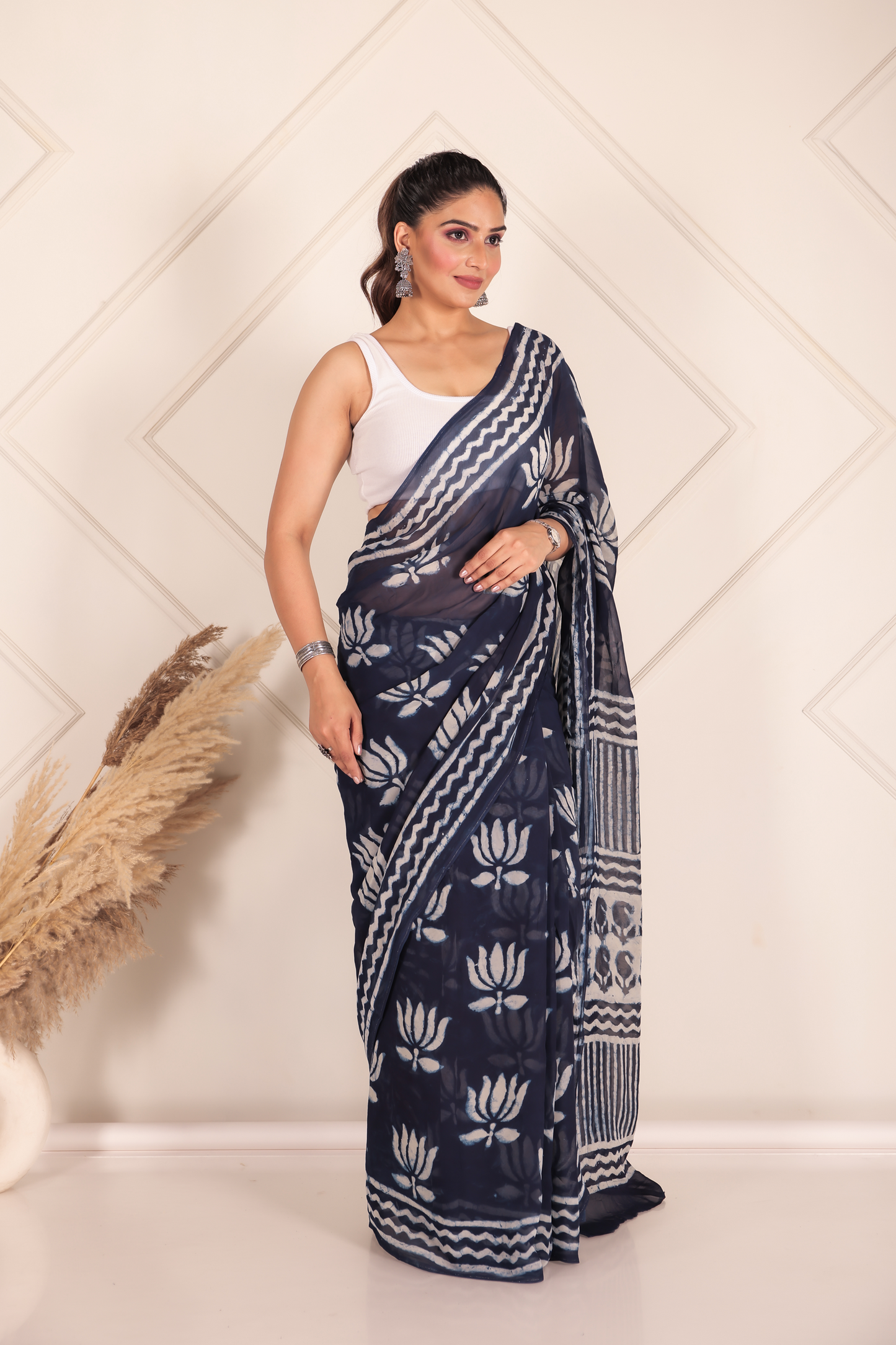 Premium Blue Organza Saree