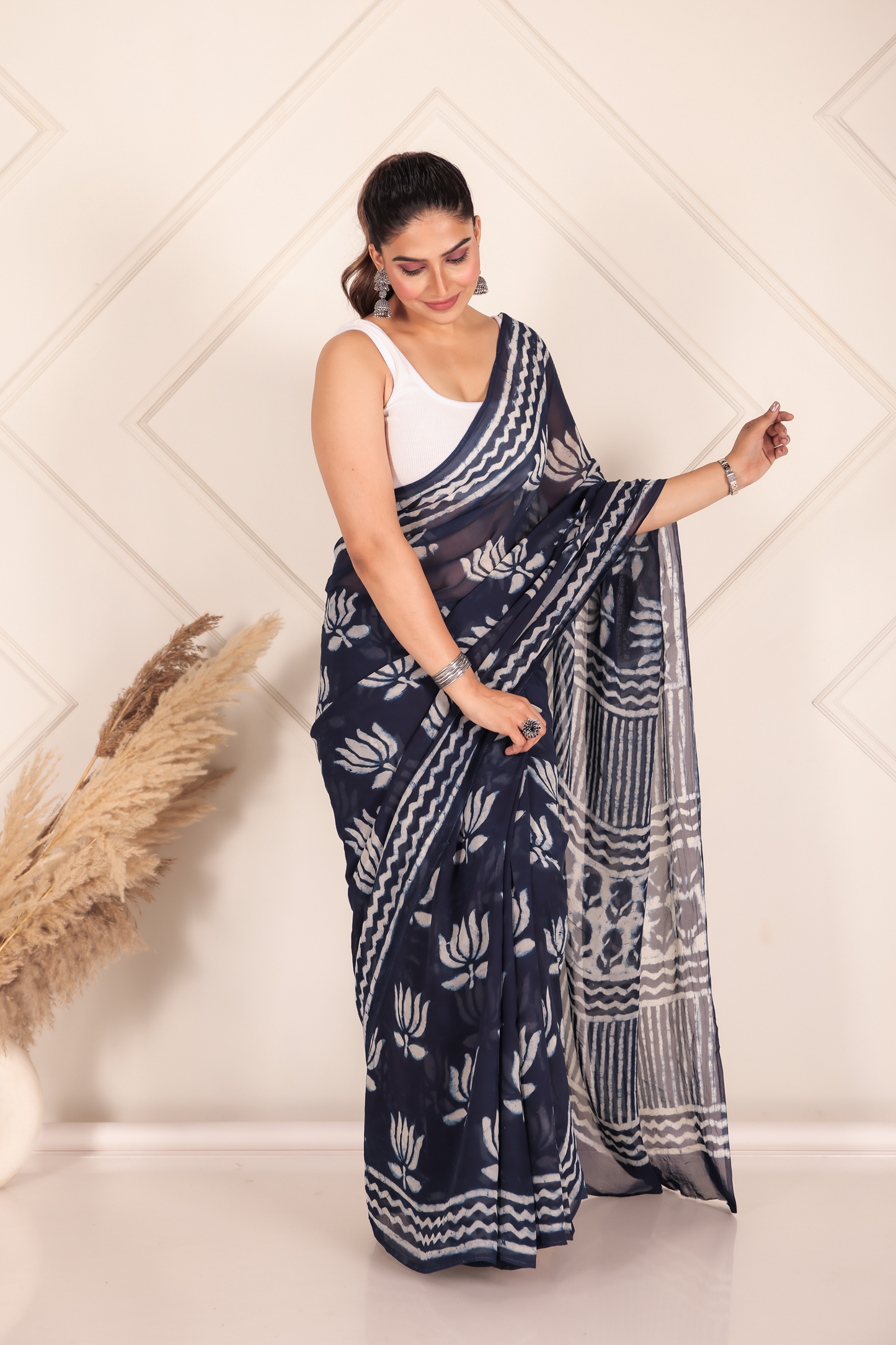 Premium Blue Organza Saree