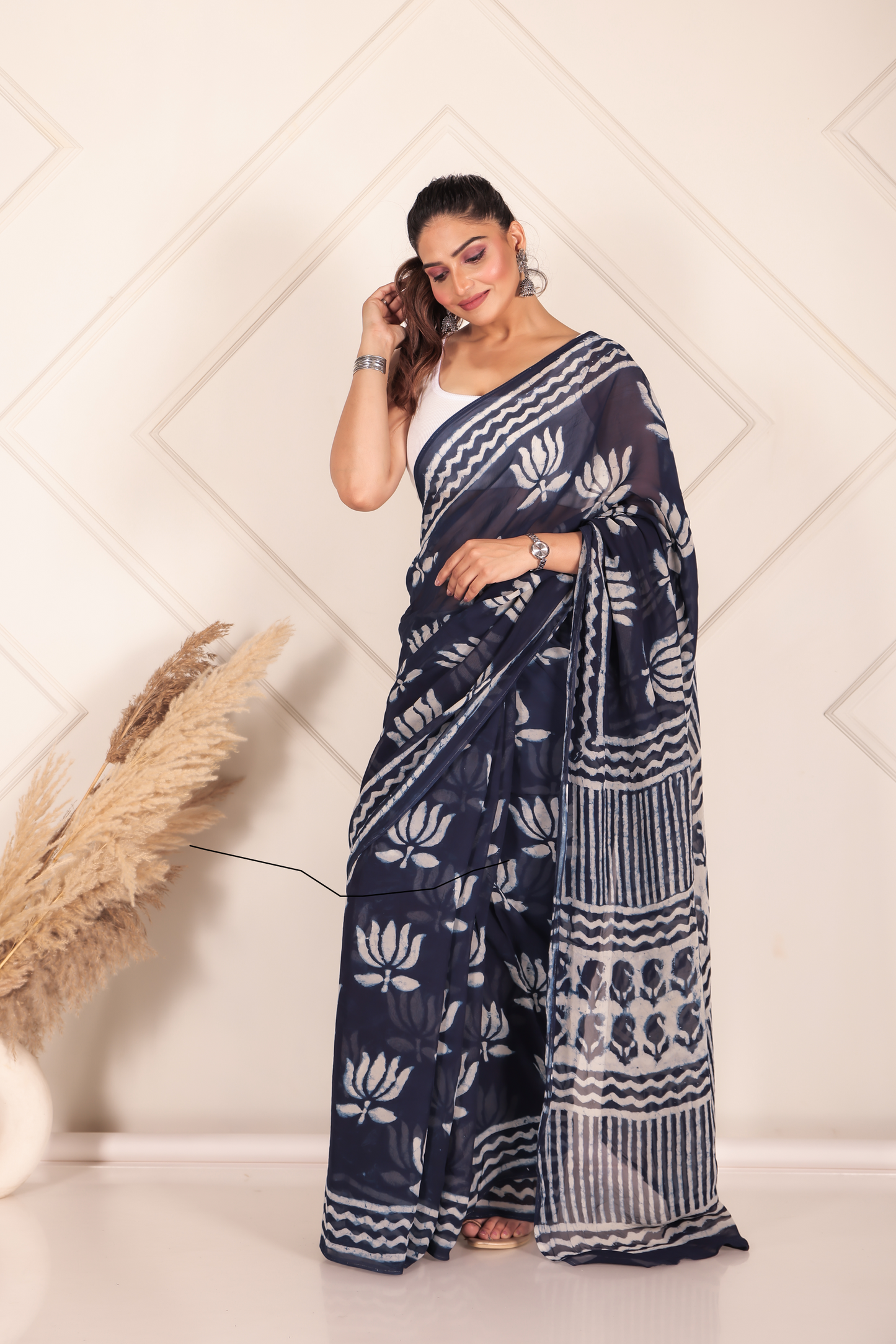 Premium Blue Organza Saree