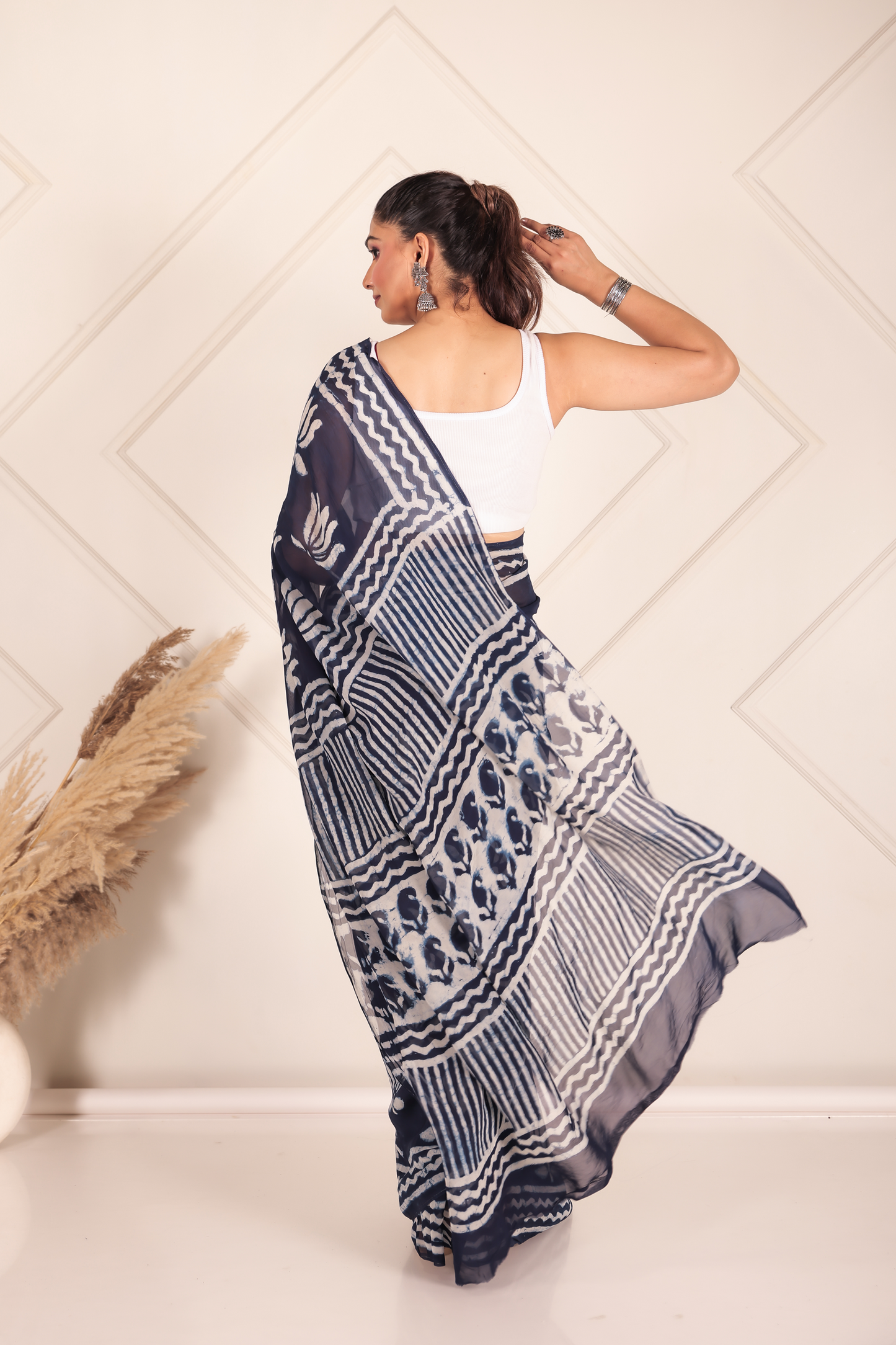 Premium Blue Organza Saree