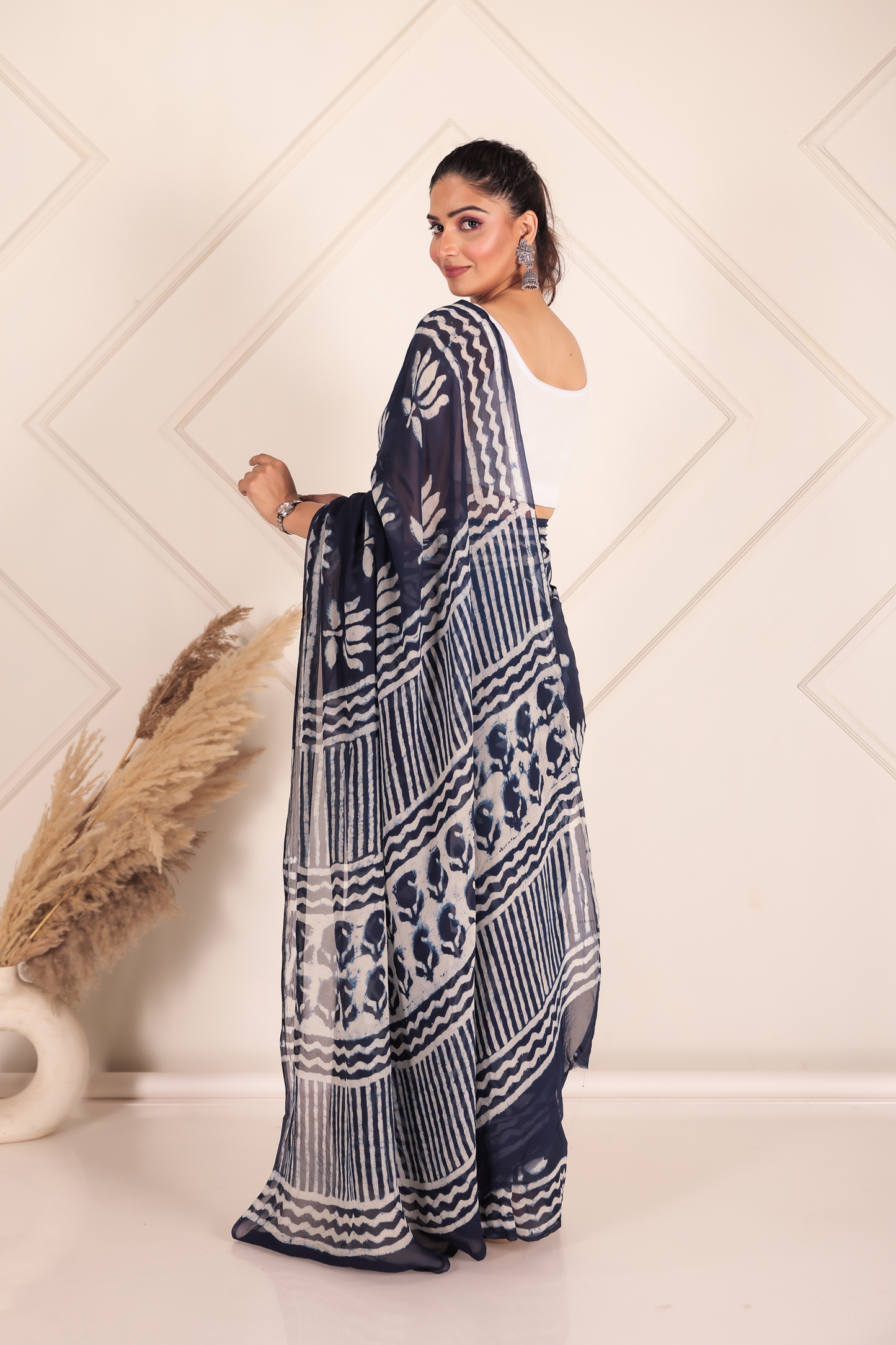 Premium Blue Organza Saree